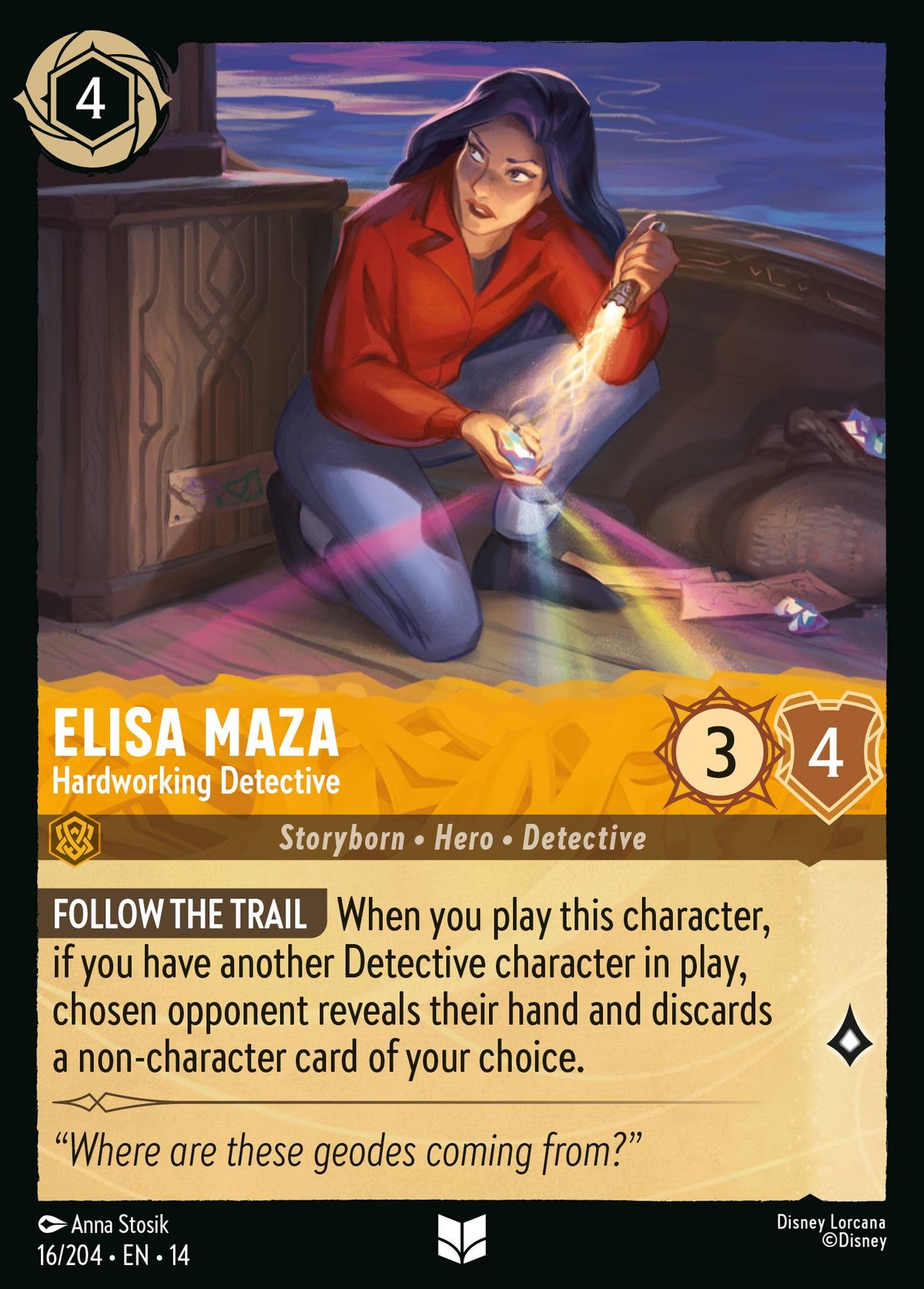 Elisa Maza - Hardworking Detective - Uncommon Lorcana Card