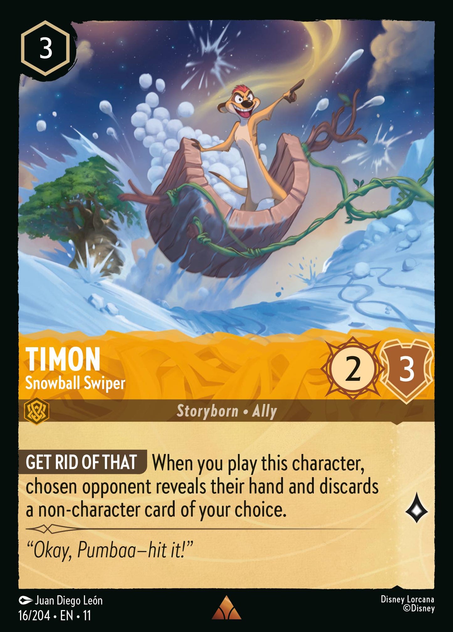 Timon - Snowball Swiper - Rare Lorcana Card