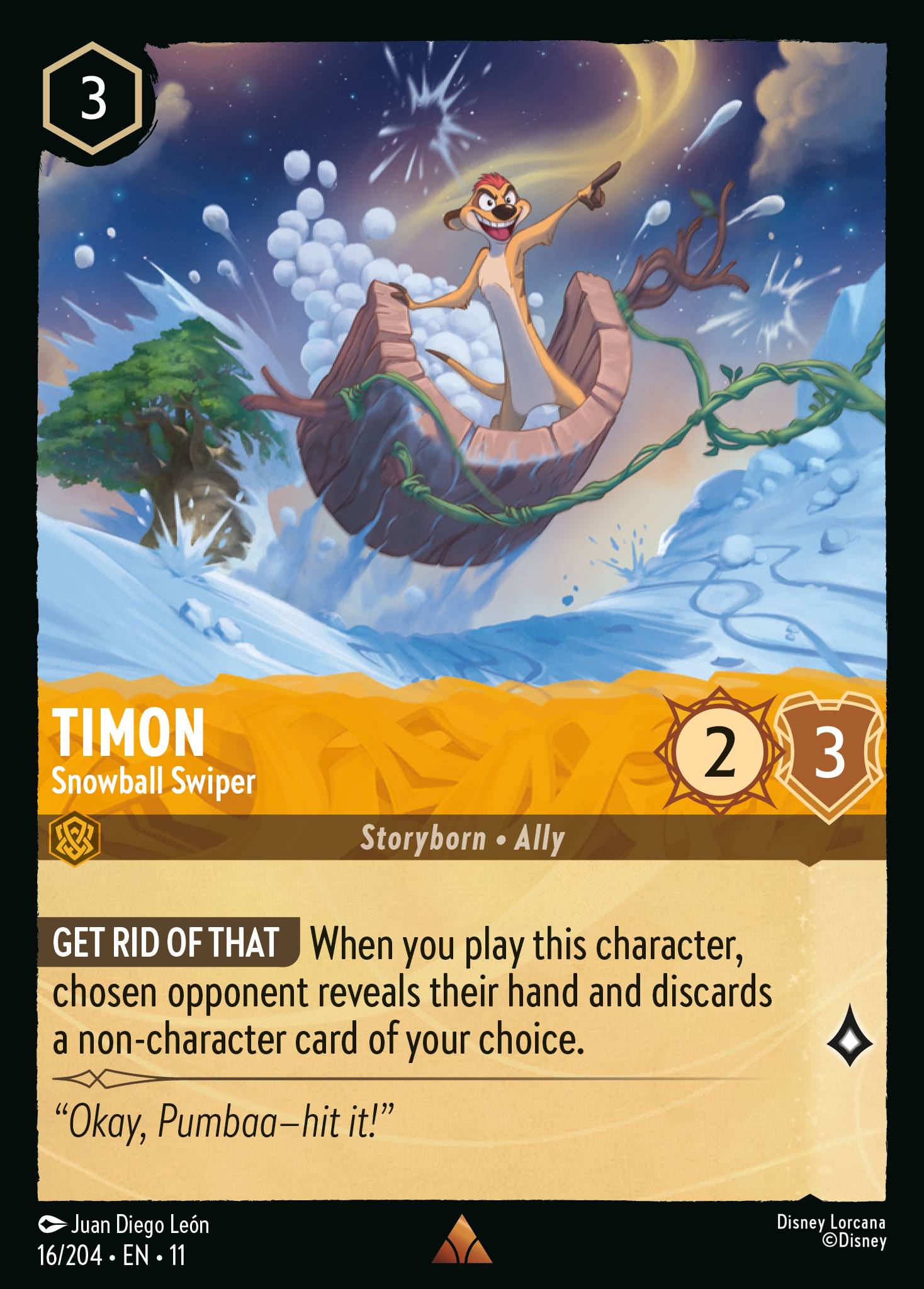 Timon - Snowball Swiper - Rare Lorcana Card