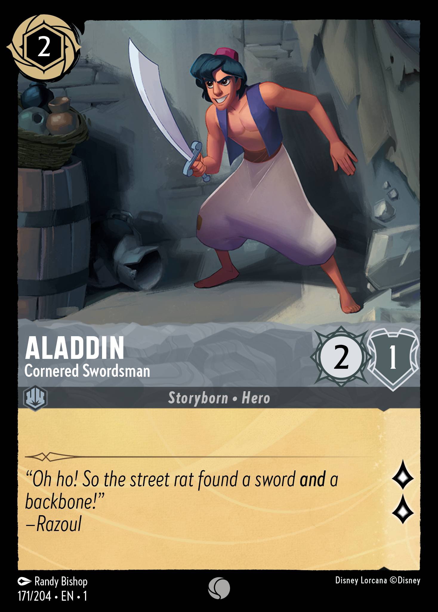 Aladdin - Cornered Swordsman - Common Lorcana Card