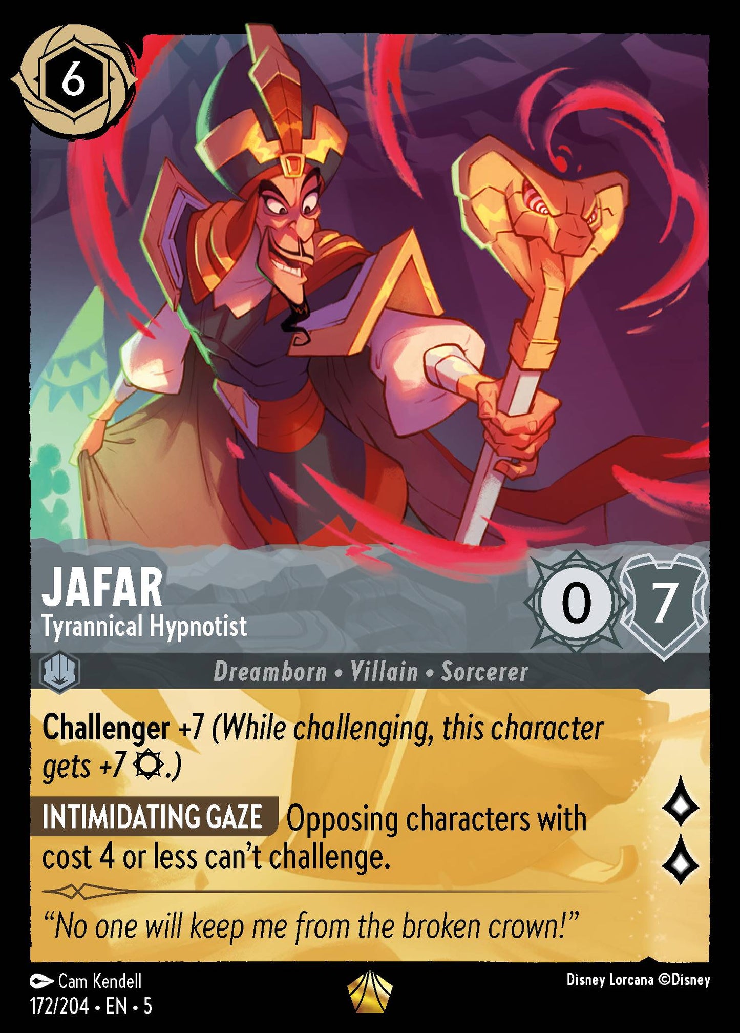 Jafar - Tyrannical Hypnotist - Legendary Lorcana Card
