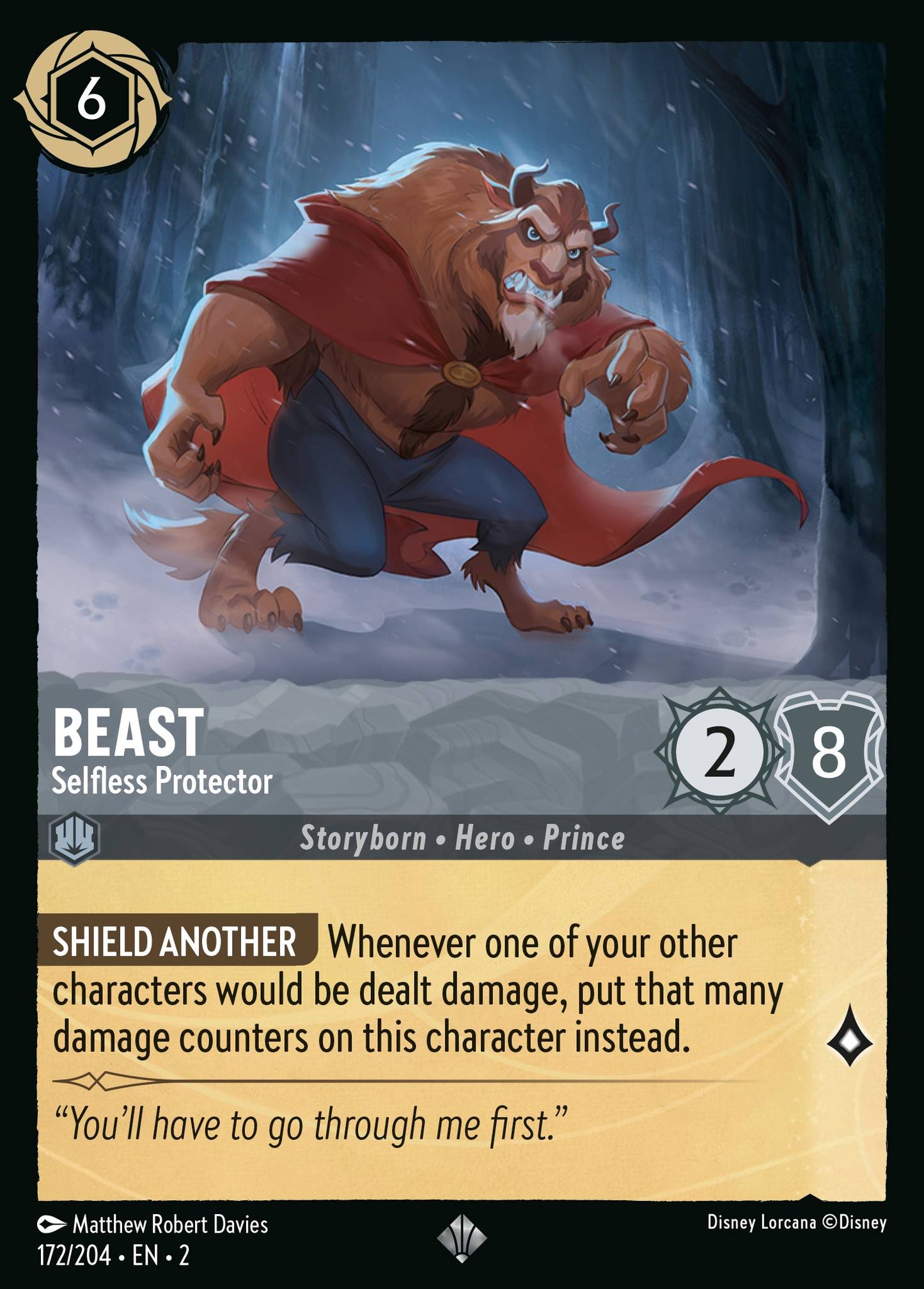 Beast - Selfless Protector - Super Rare Lorcana Card