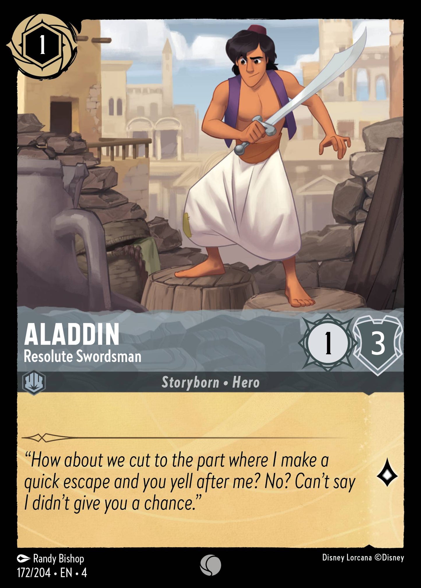 Aladdin - Resolute Swordsman - Common Lorcana Card