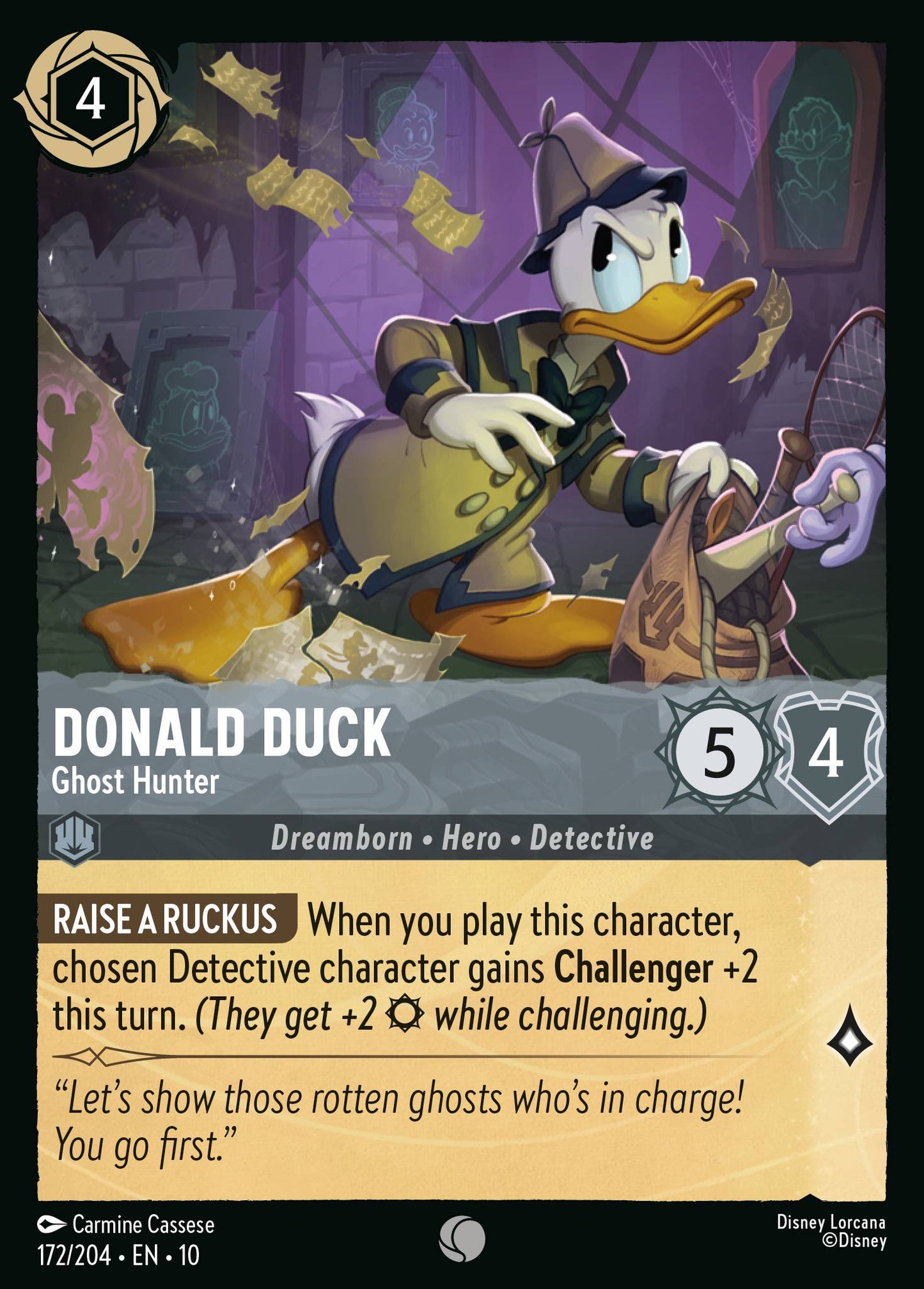 Donald Duck - Ghost Hunter - Common Lorcana Card