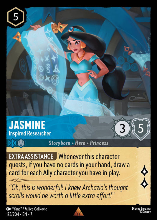 Jasmine - Inspired Researcher - Rare Lorcana Card