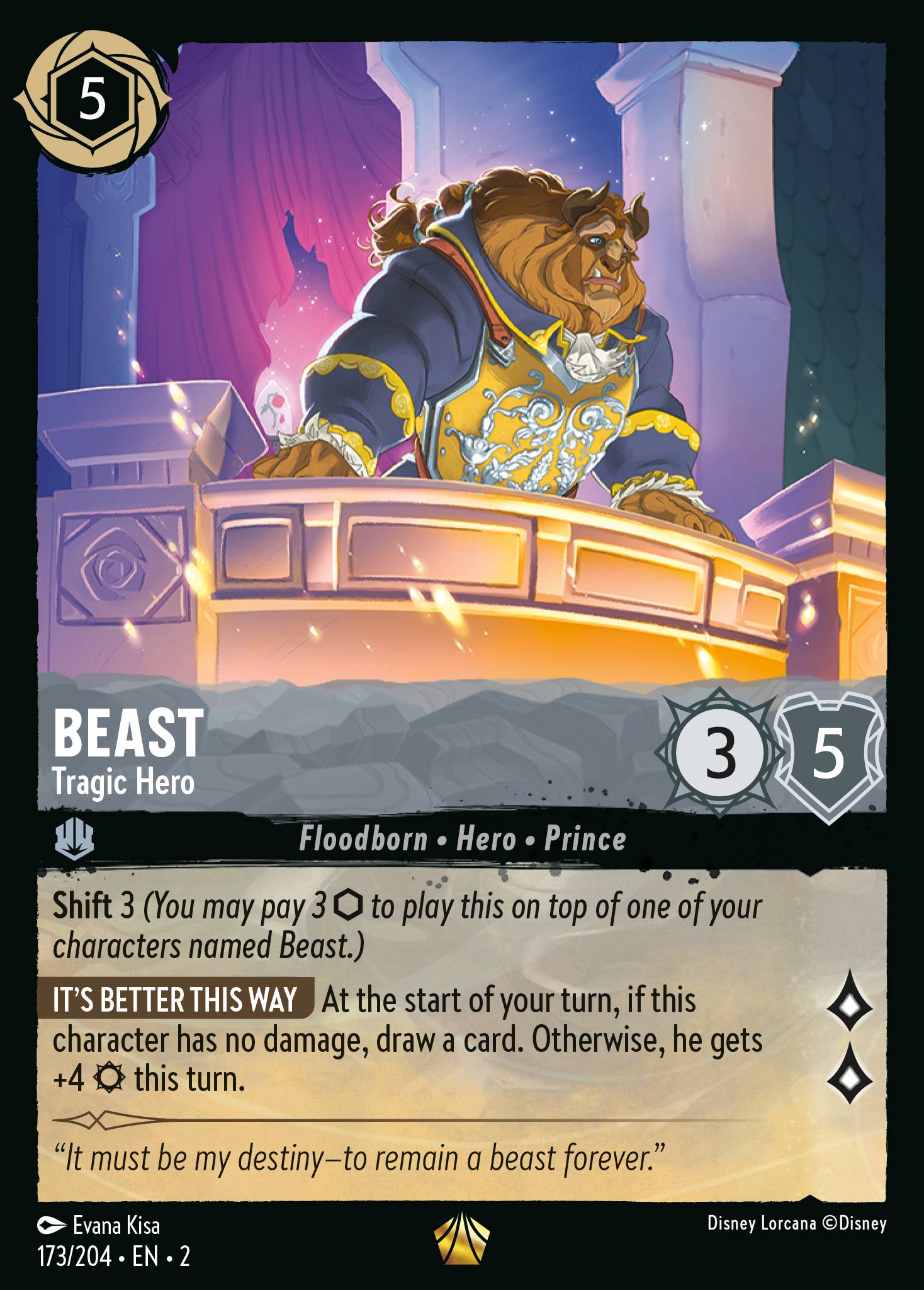 Beast - Tragic Hero - Legendary Lorcana Card
