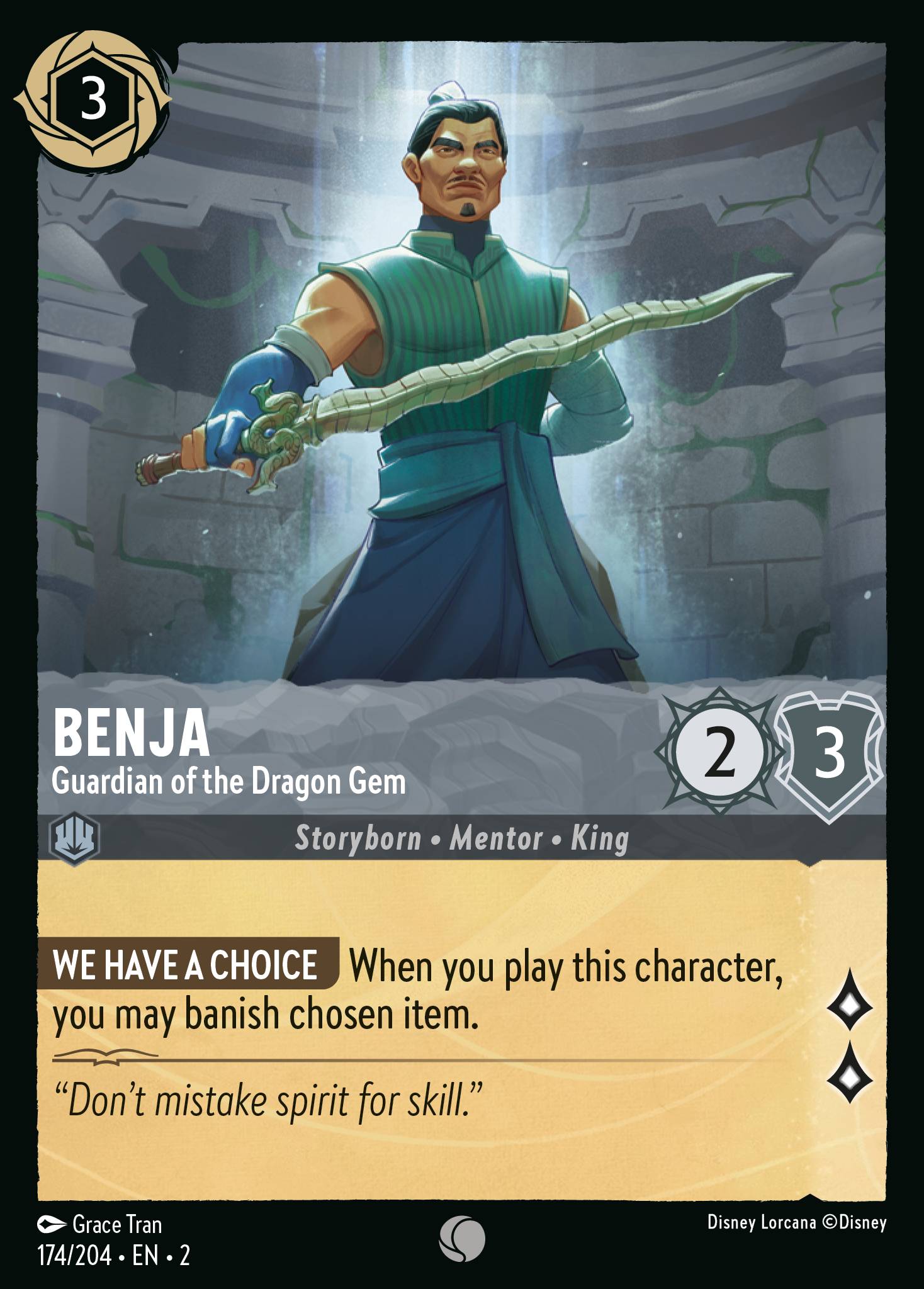 Benja - Guardian of the Dragon Gem - Common Lorcana Card