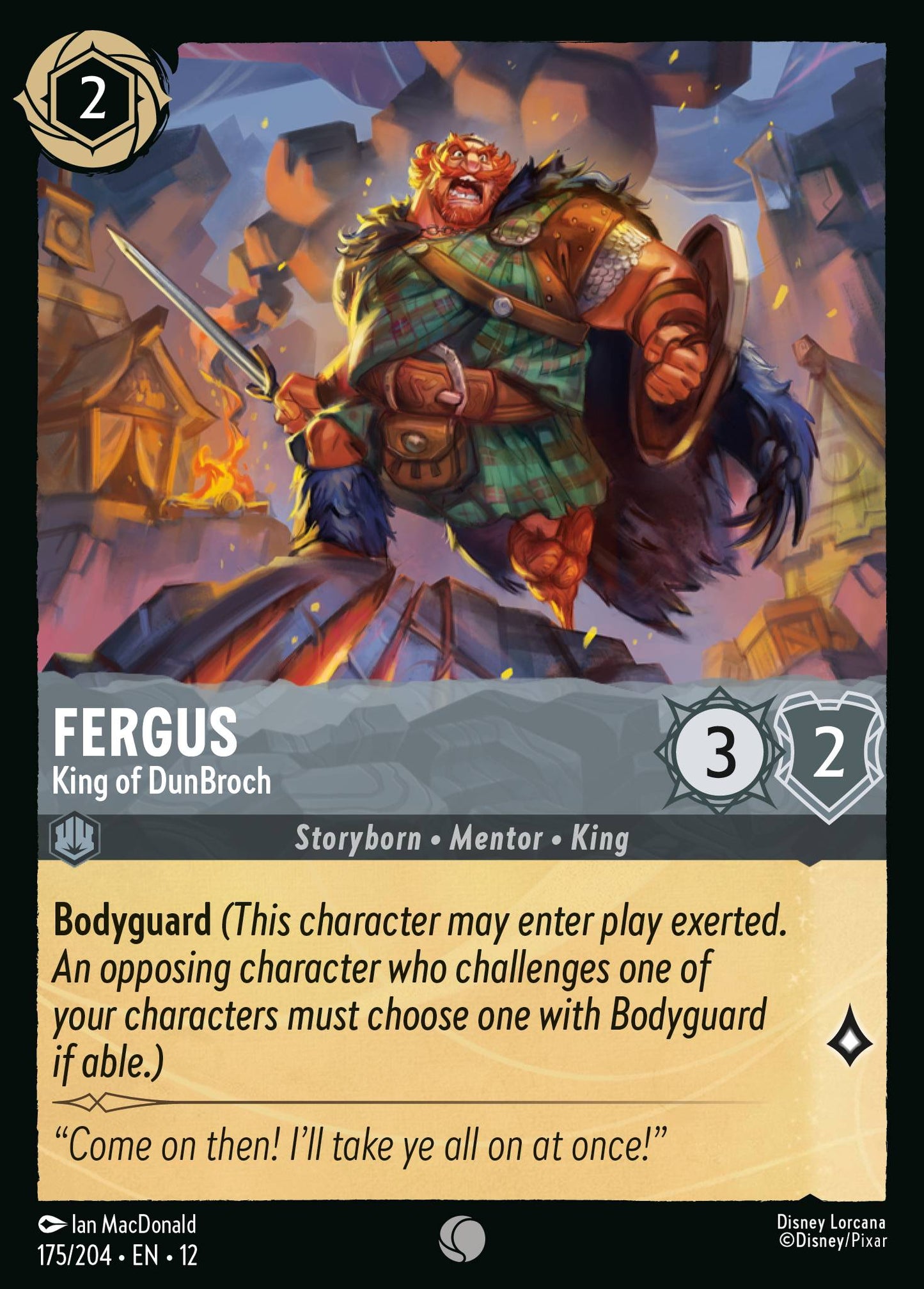 Fergus - King of DunBroch - Common Lorcana Card