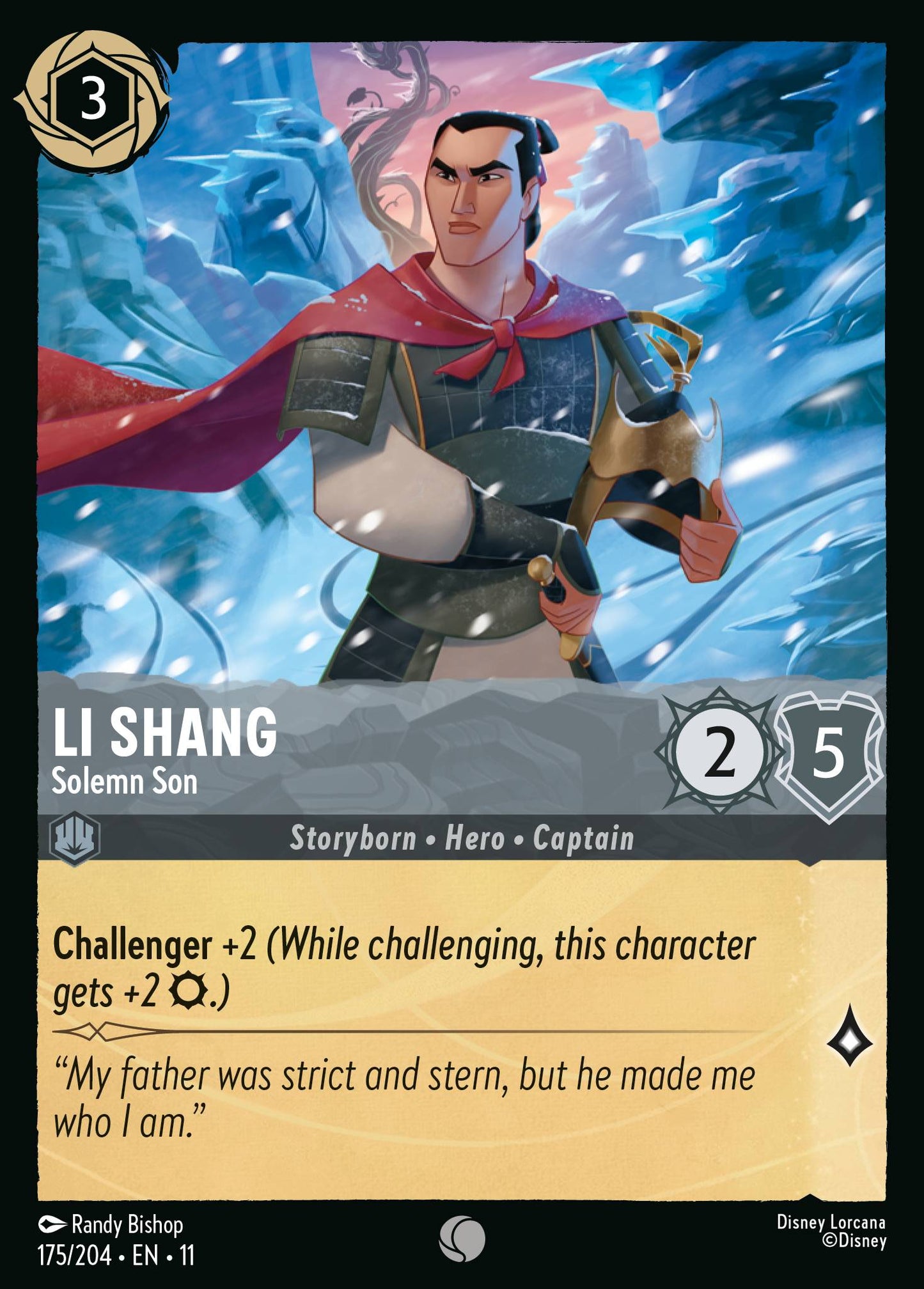 Li Shang - Solemn Son - Common Lorcana Card