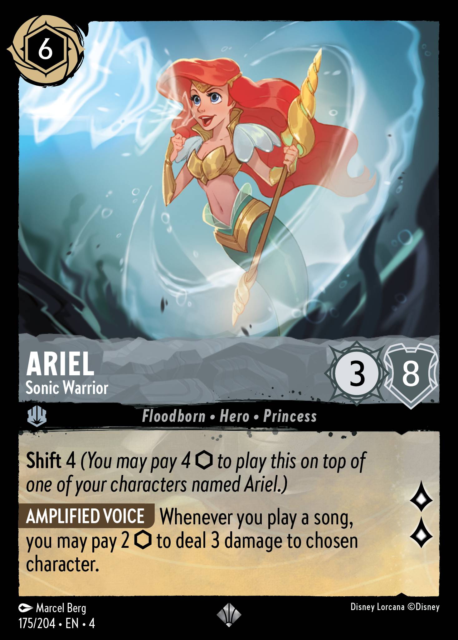 Ariel - Sonic Warrior - Super Rare Lorcana Card