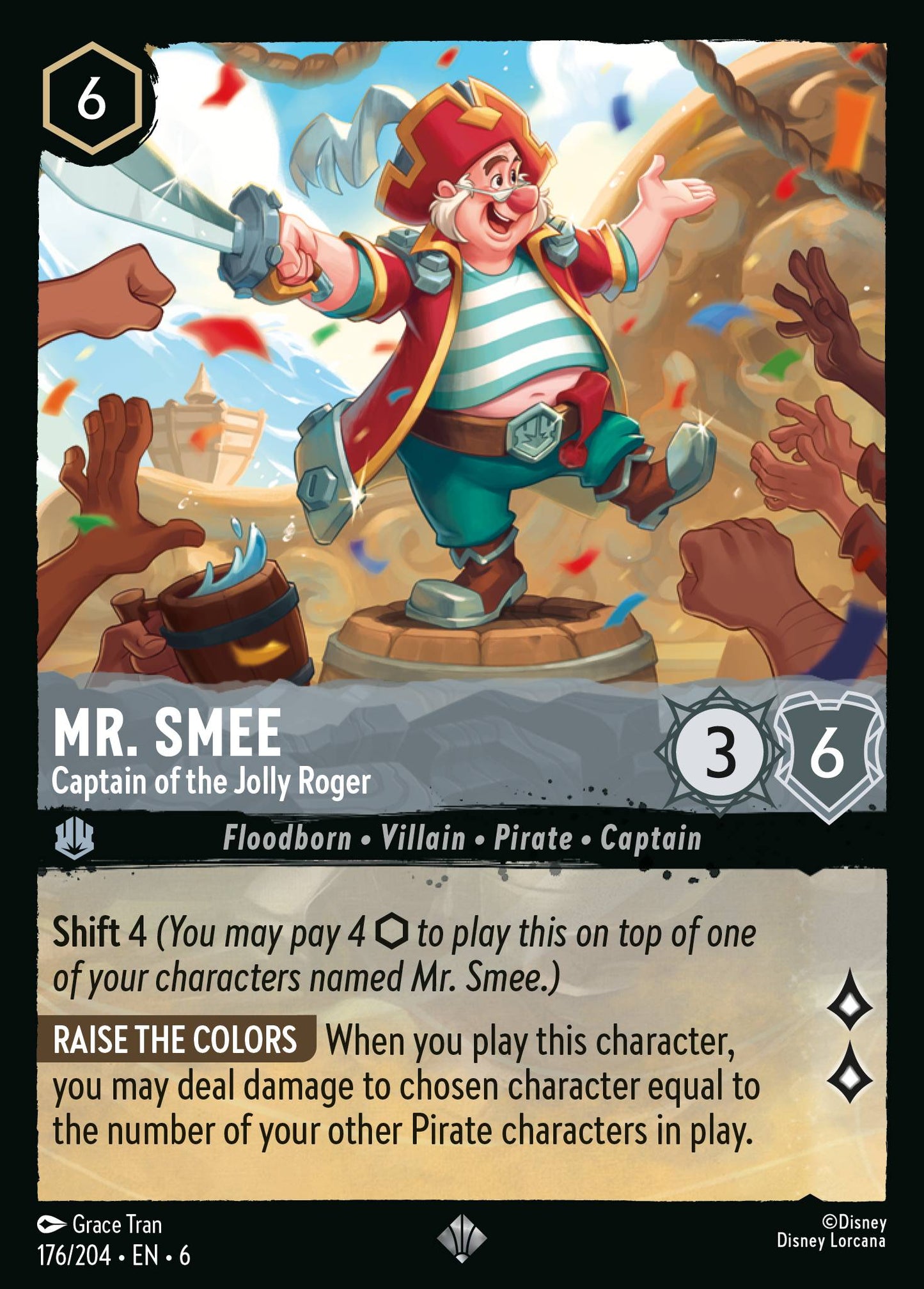 Mr. Smee - Captain of the Jolly Roger - Super Rare Lorcana Card