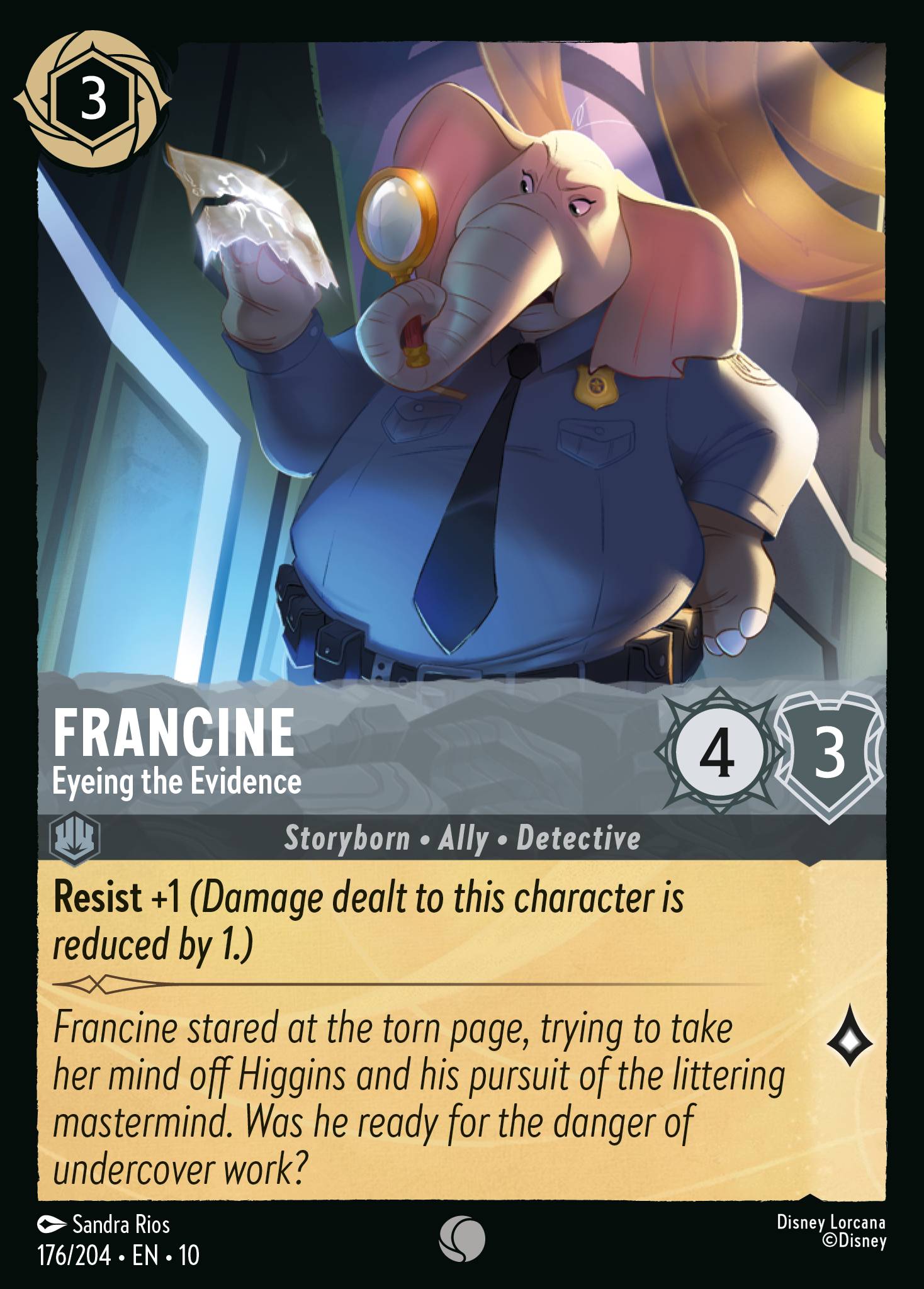 Francine - Eyeing the Evidence - Common Lorcana Card