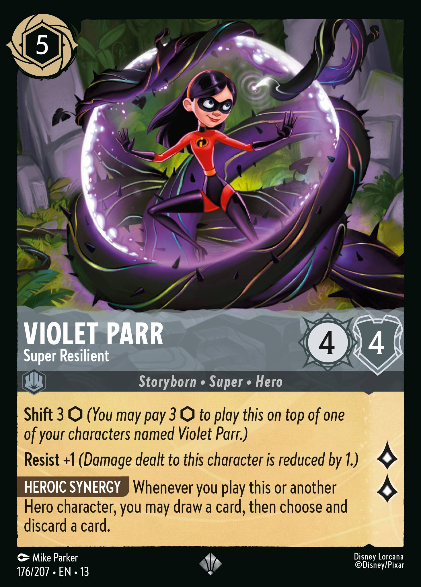 Violet Parr - Super Resilient - Super Rare Lorcana Card