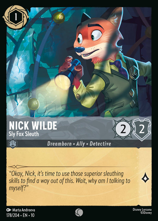 Nick Wilde - Sly Fox Sleuth - Common Lorcana Card