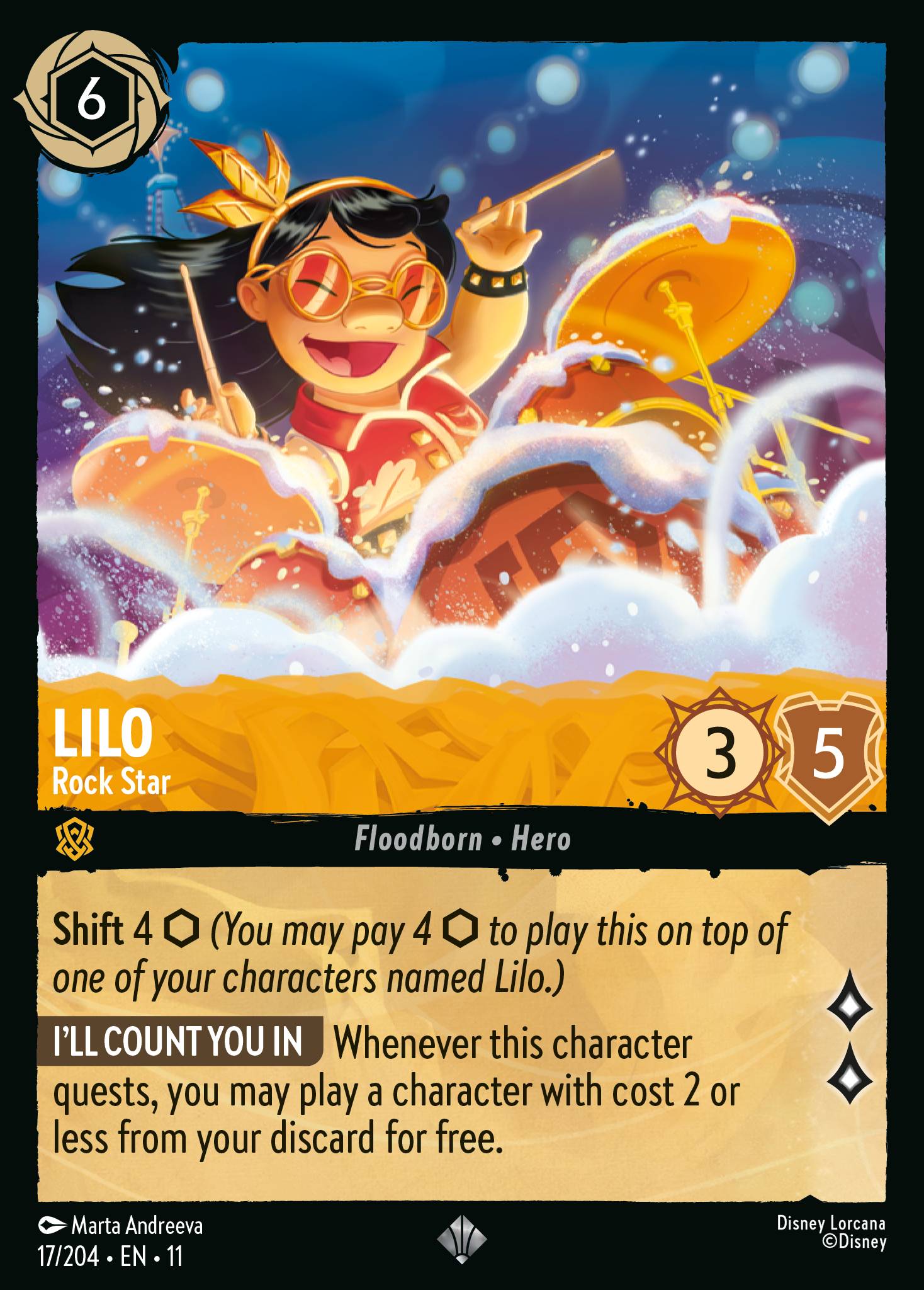 Lilo - Rock Star - Super Rare Lorcana Card