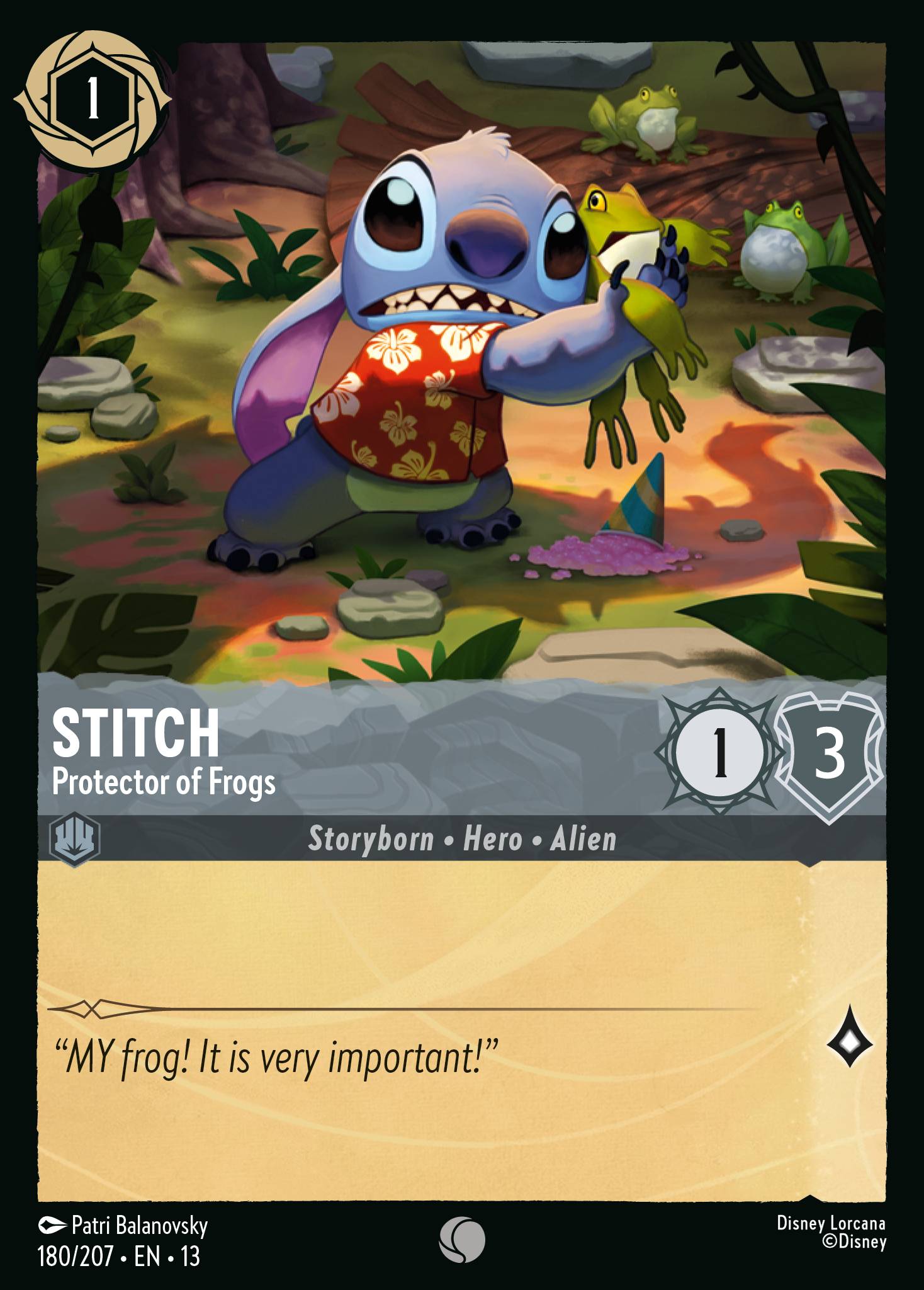 Stitch - Protector of Frogs - Common Lorcana Card