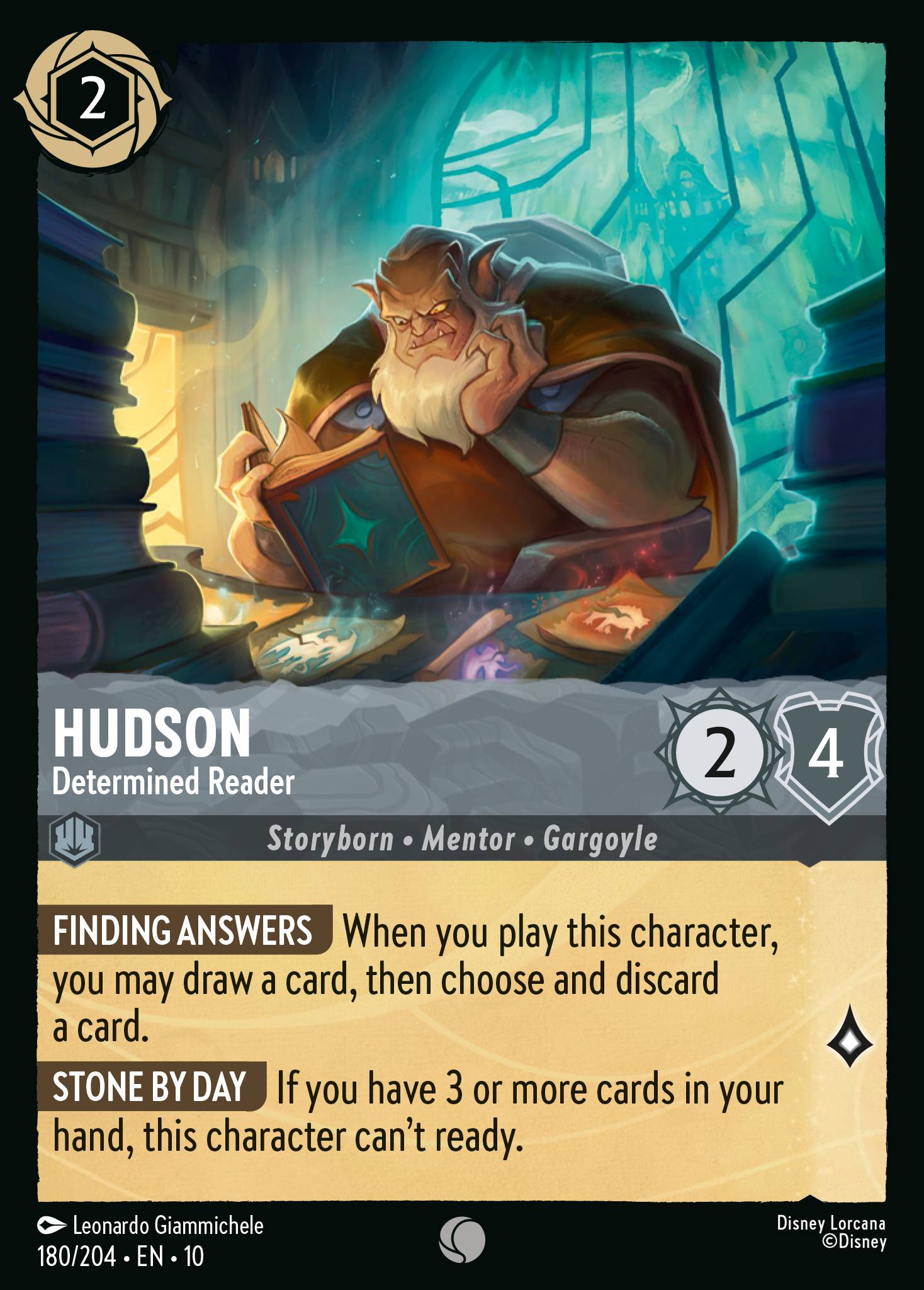 Hudson - Determined Reader - Common Lorcana Card