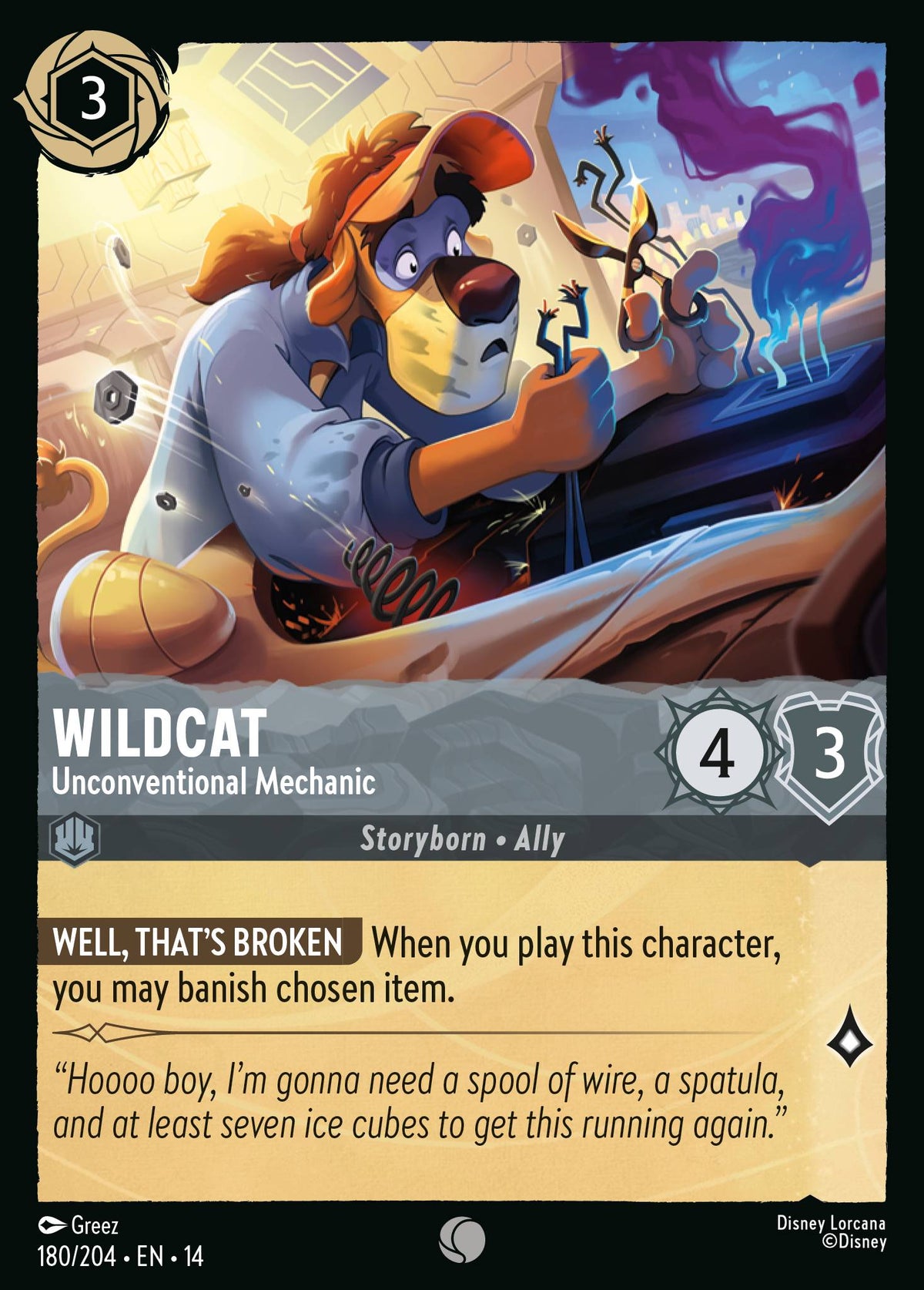 Wildcat - Unconventional Mechanic - Common Lorcana Card