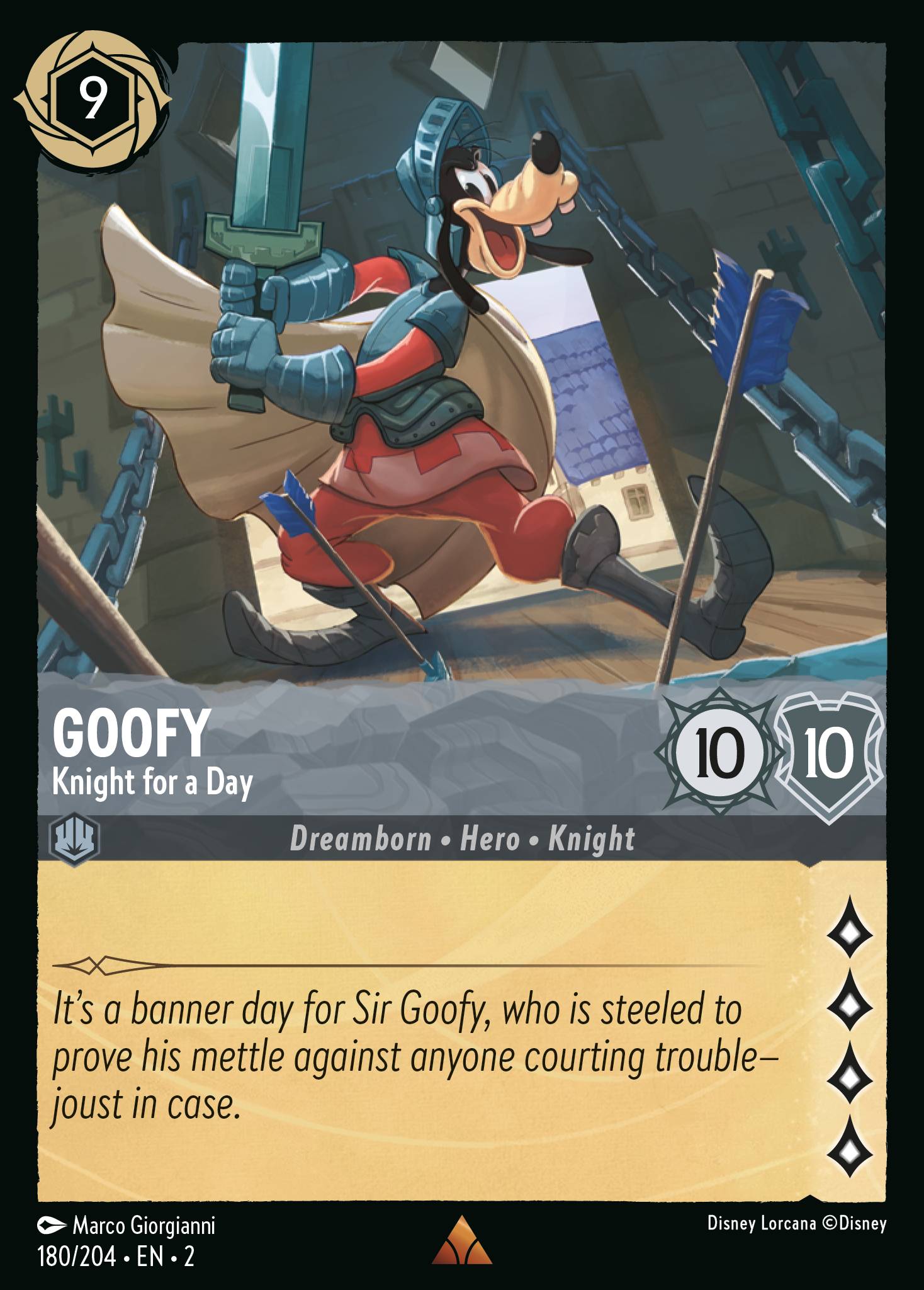 Goofy - Knight for a Day - Rare Lorcana Card