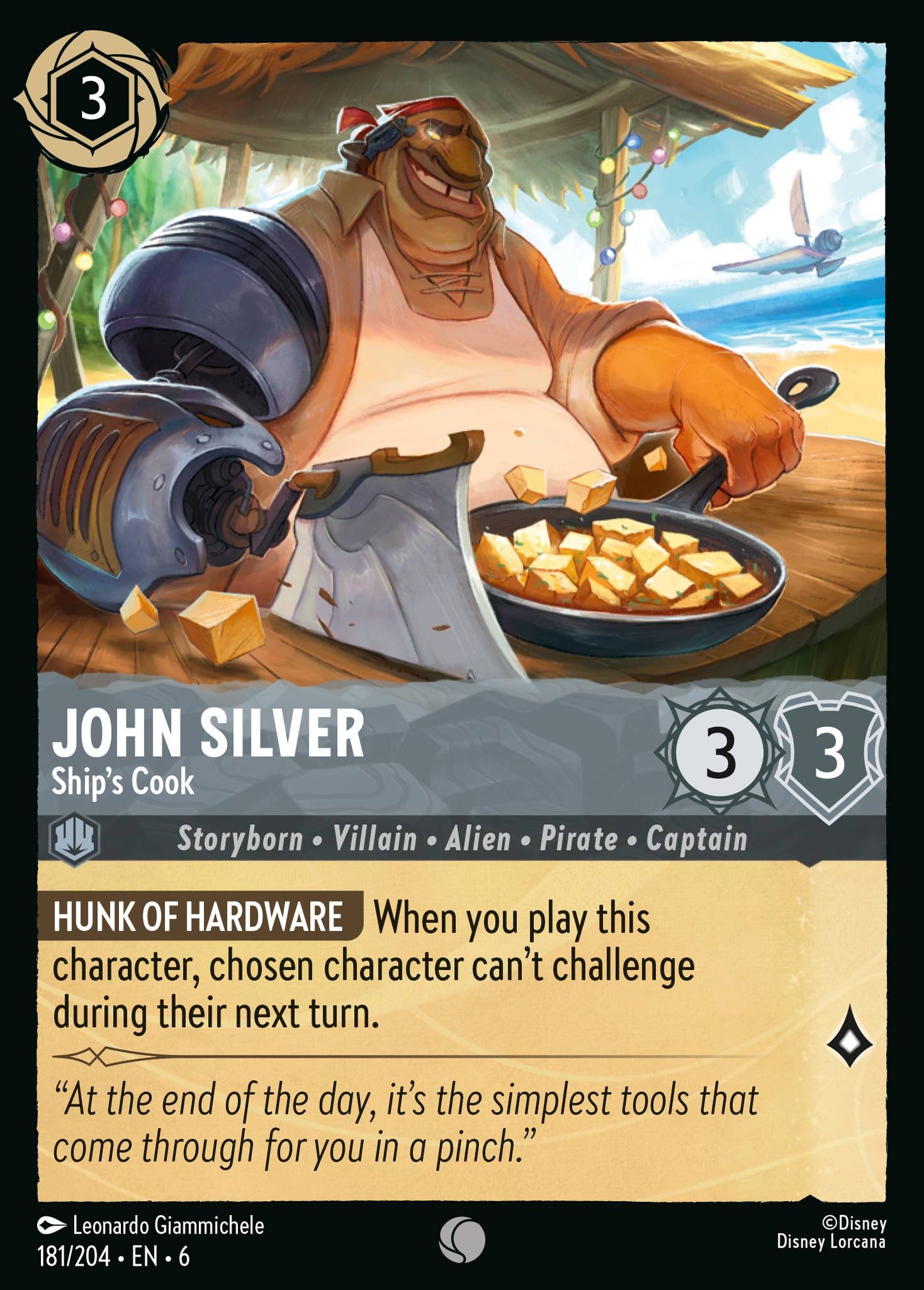 John Silver - Ship's Cook - Common Lorcana Card