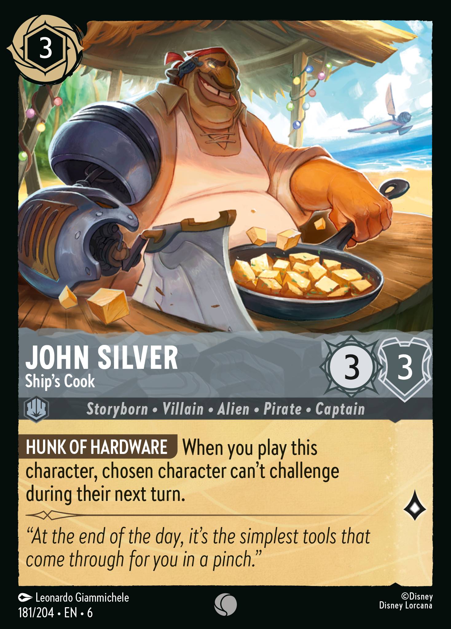 John Silver - Ship's Cook - Common Lorcana Card