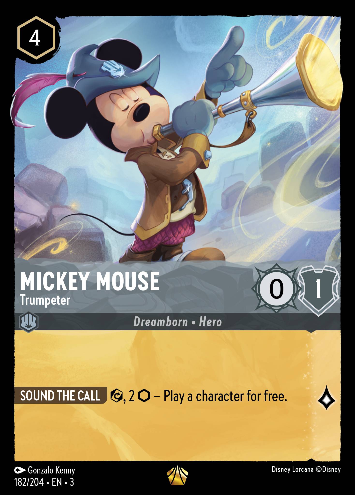 Mickey Mouse - Trumpeter - Legendary Lorcana Card