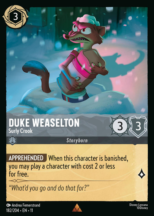 Duke Weaselton - Surly Crook - Rare Lorcana Card