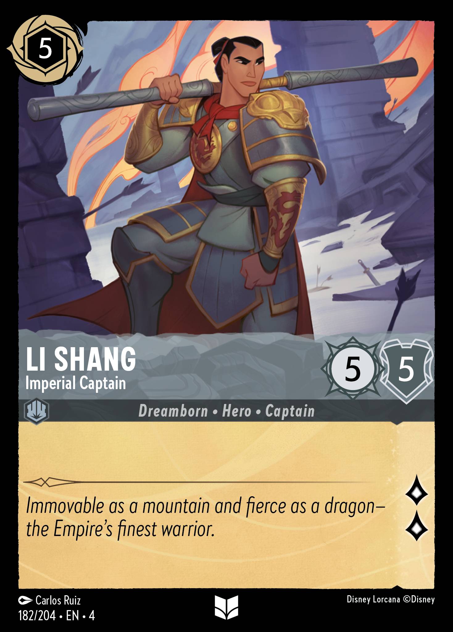 Li Shang - Imperial Captain - Uncommon Lorcana Card