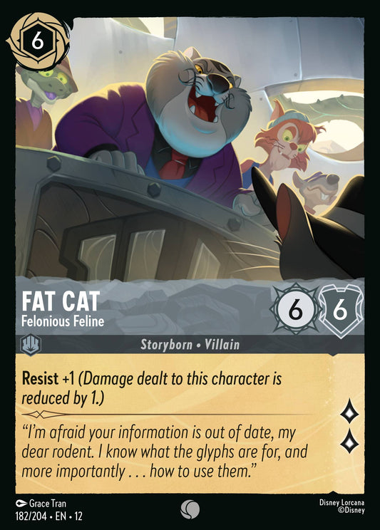 Fat Cat - Felonious Feline - Common Lorcana Card