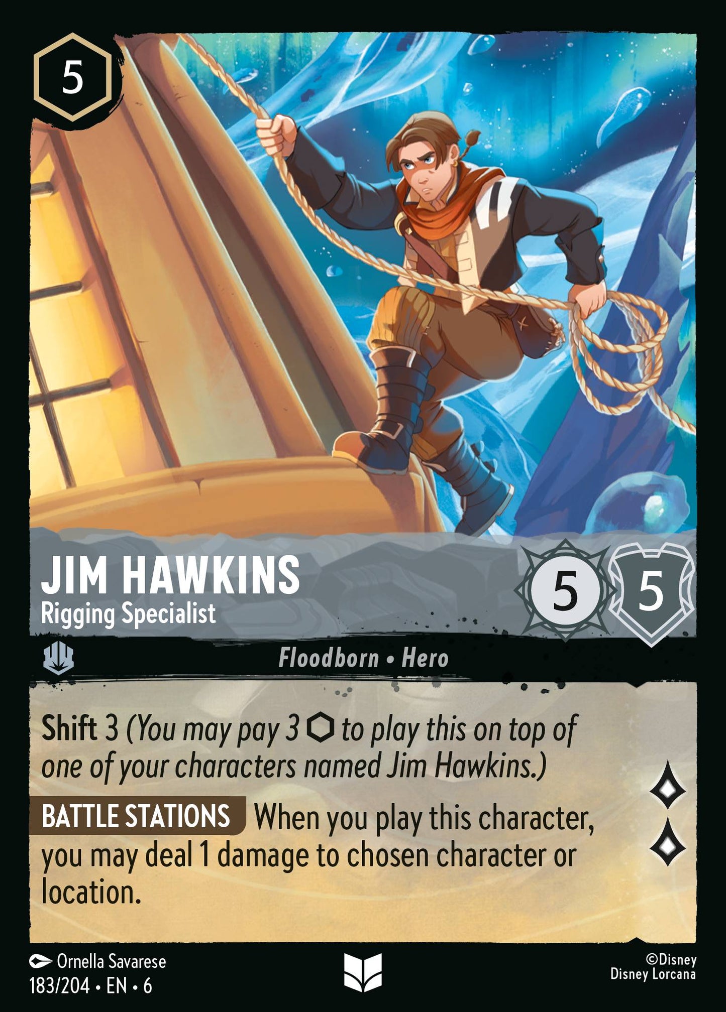 Jim Hawkins - Rigging Specialist - Uncommon Lorcana Card