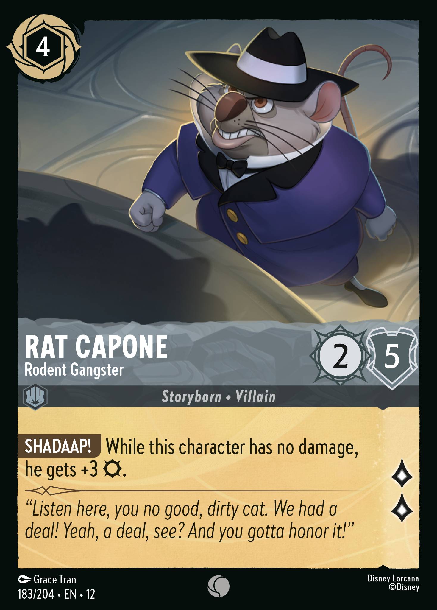 Rat Capone - Rodent Gangster - Common Lorcana Card