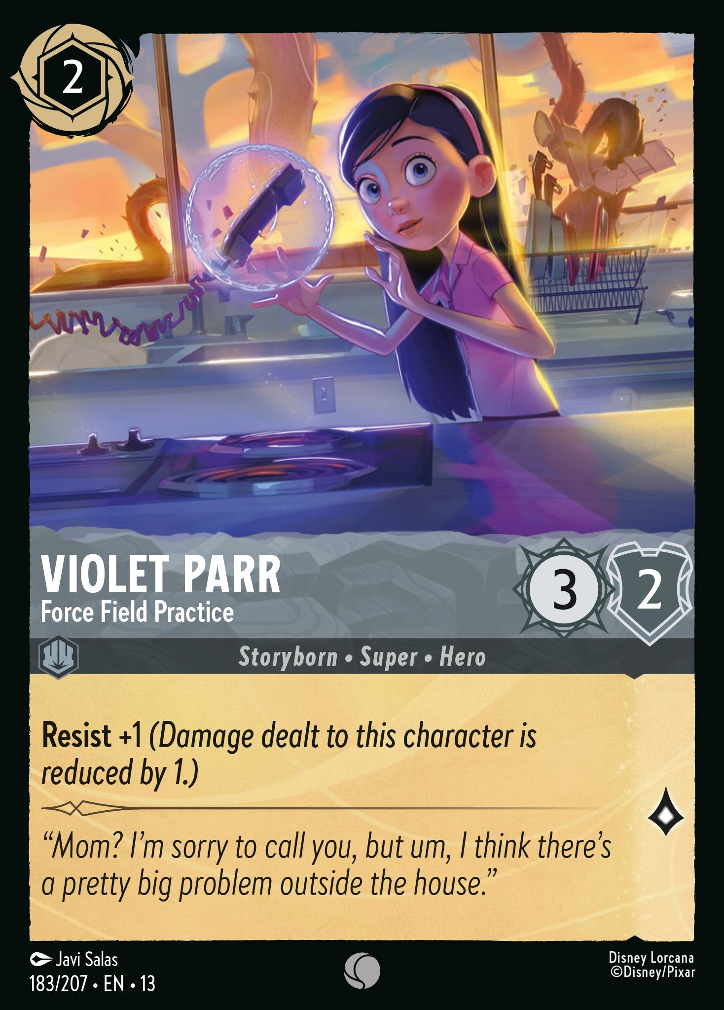 Violet Parr - Force Field Practice - Common Lorcana Card
