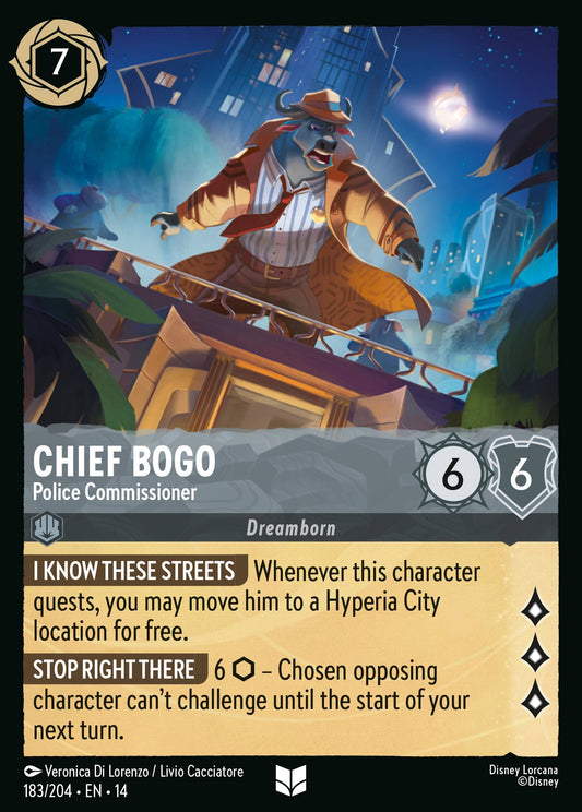 Chief Bogo - Police Commissioner - Uncommon Lorcana Card