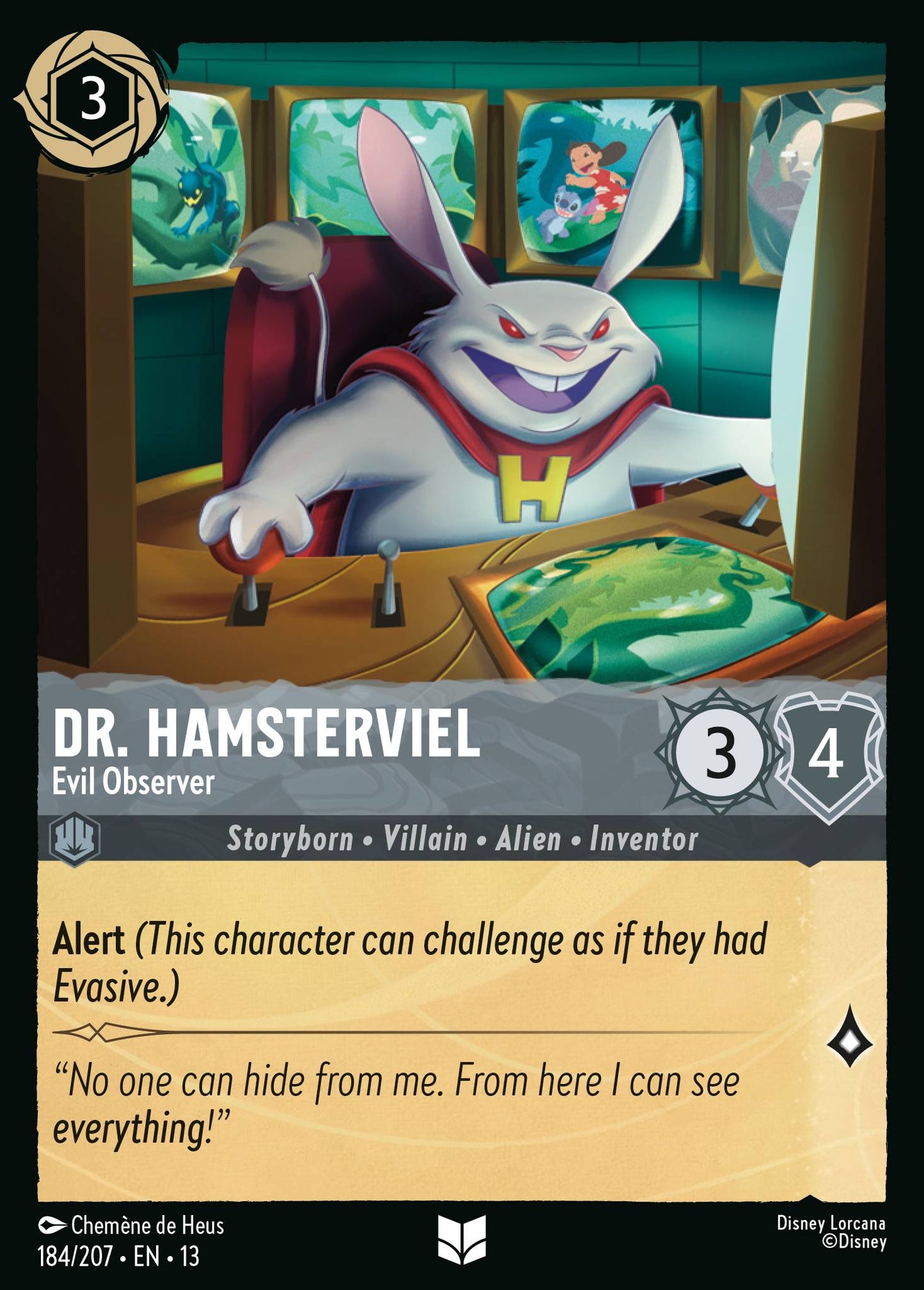 Dr. Hamsterviel - Evil Observer - Uncommon Lorcana Card