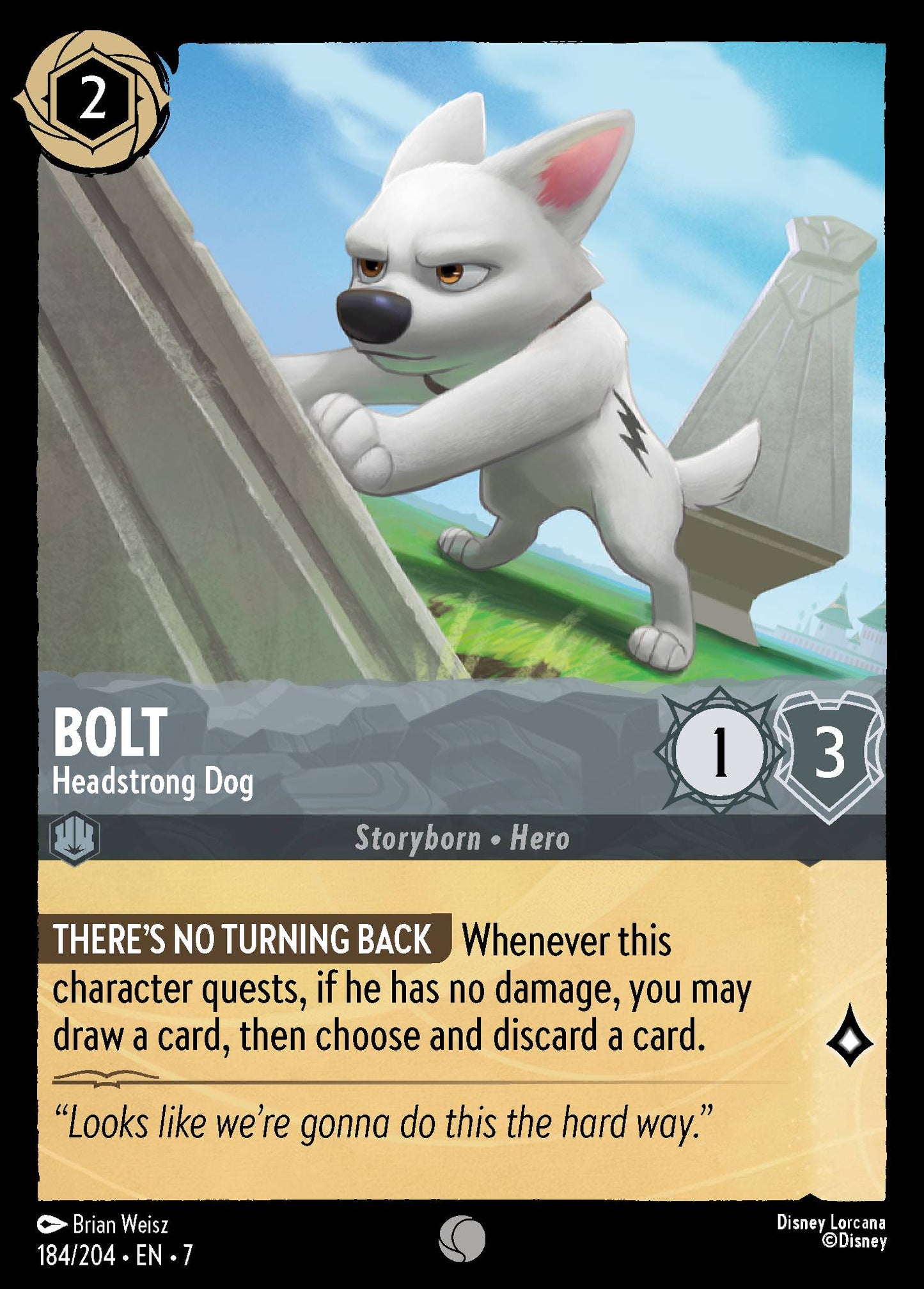 Bolt - Headstrong Dog - Common Lorcana Card