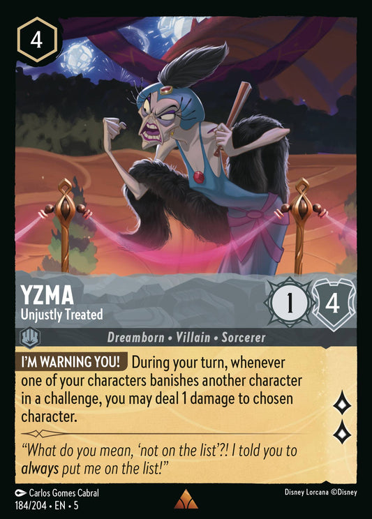 Yzma - Unjustly Treated - Rare Lorcana Card