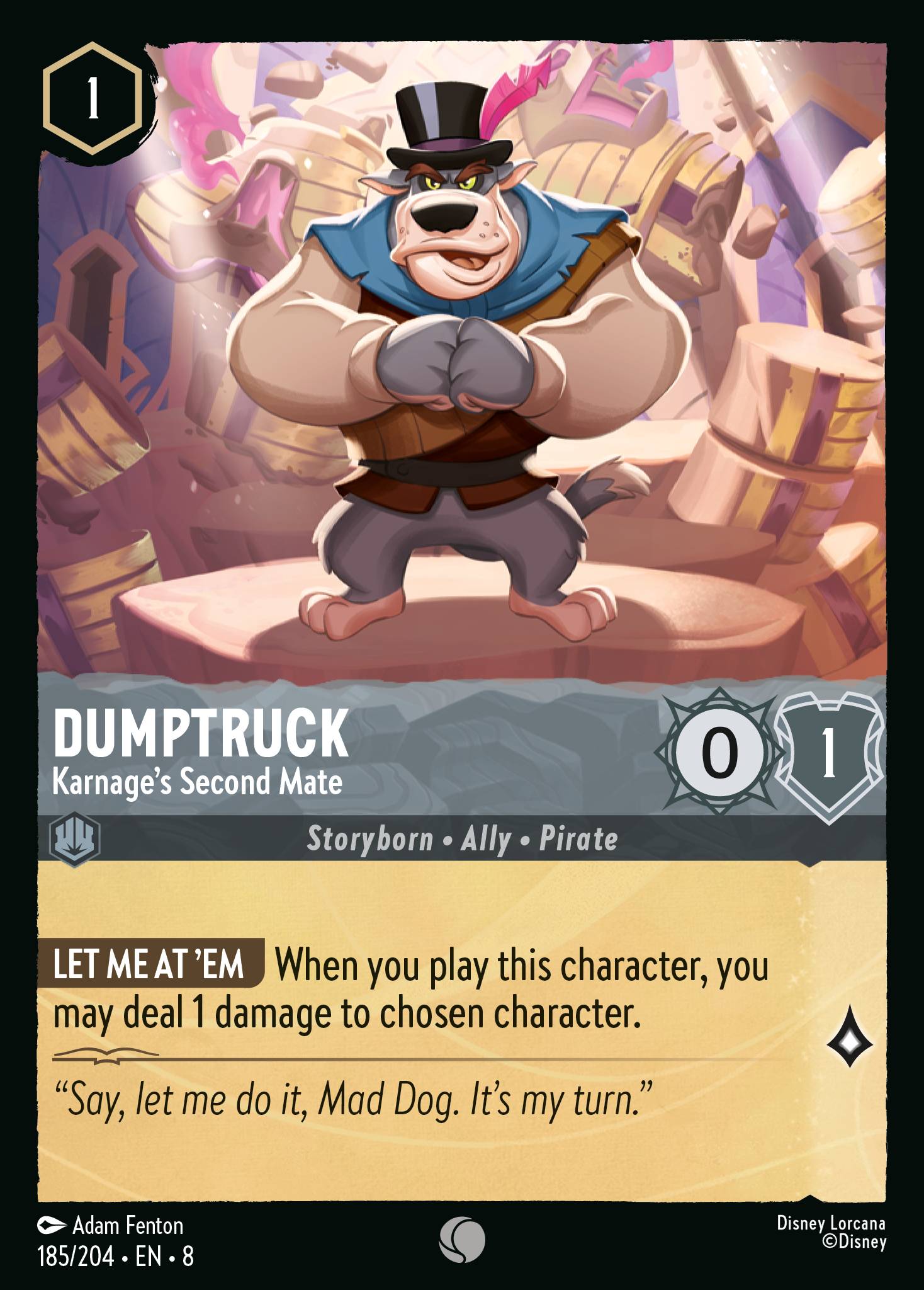 Dumptruck - Karnage's Second Mate - Common Lorcana Card