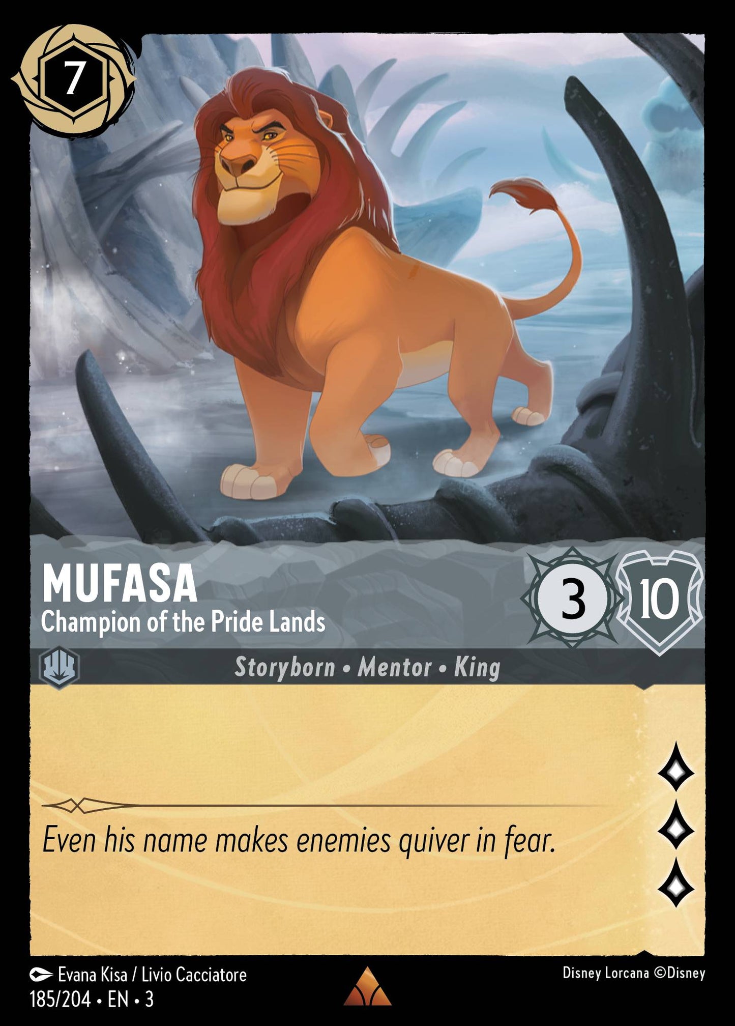 Mufasa - Champion of the Pride Lands - Rare Lorcana Card
