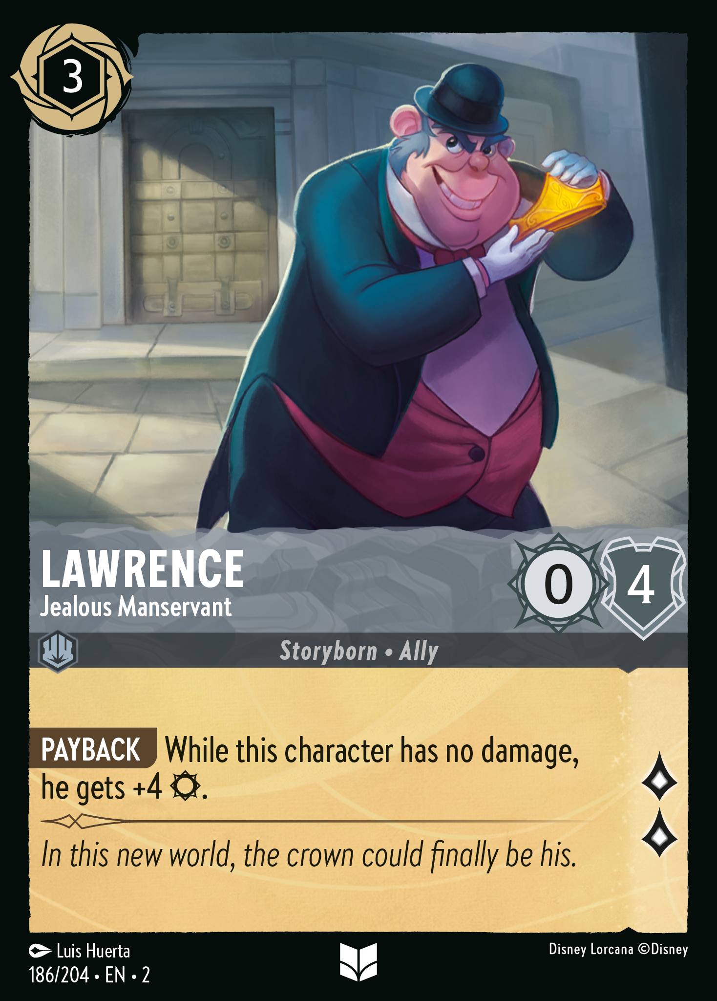 Lawrence - Jealous Manservant - Uncommon Lorcana Card