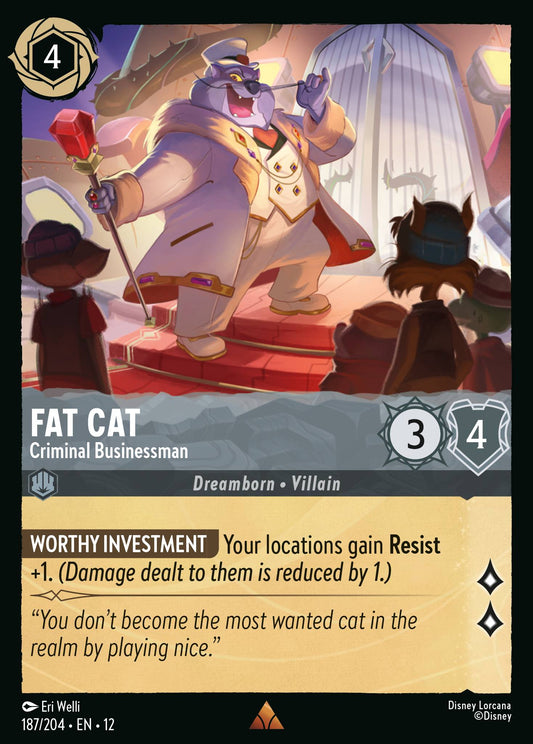 Fat Cat - Criminal Businessman - Rare Lorcana Card