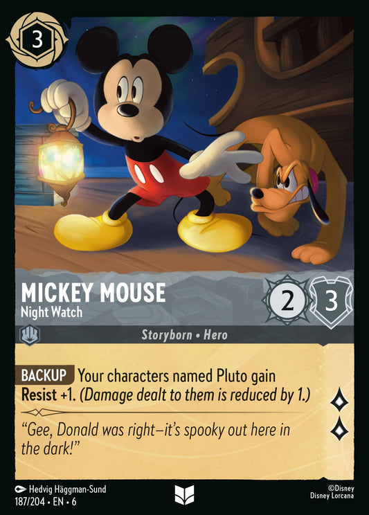 Mickey Mouse - Night Watch - Uncommon Lorcana Card