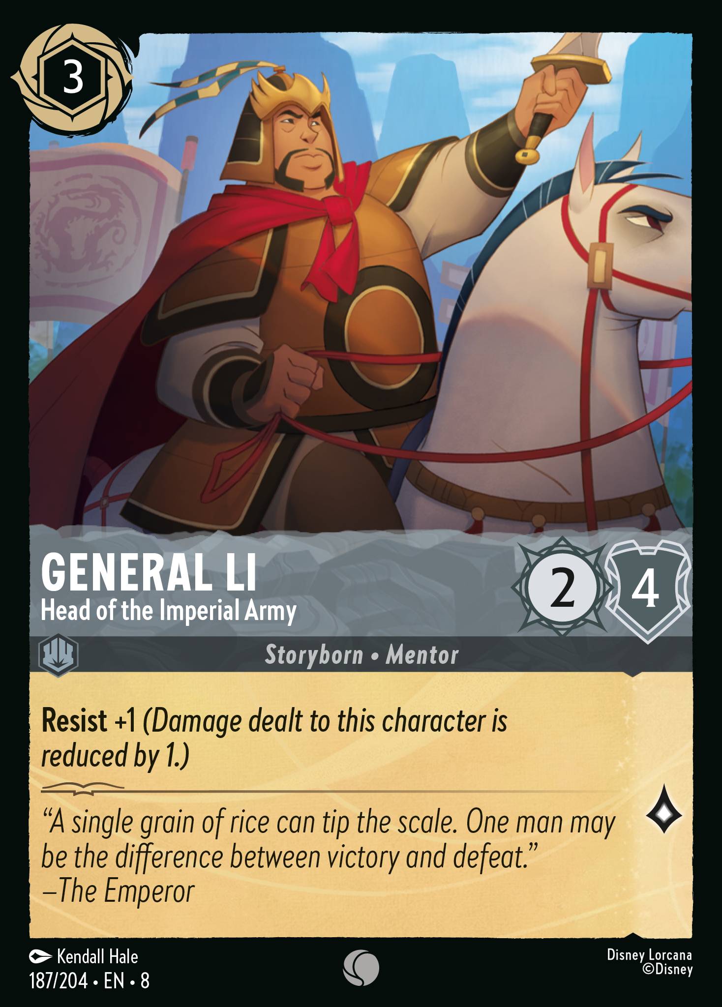 General Li - Head of the Imperial Army - Common Lorcana Card