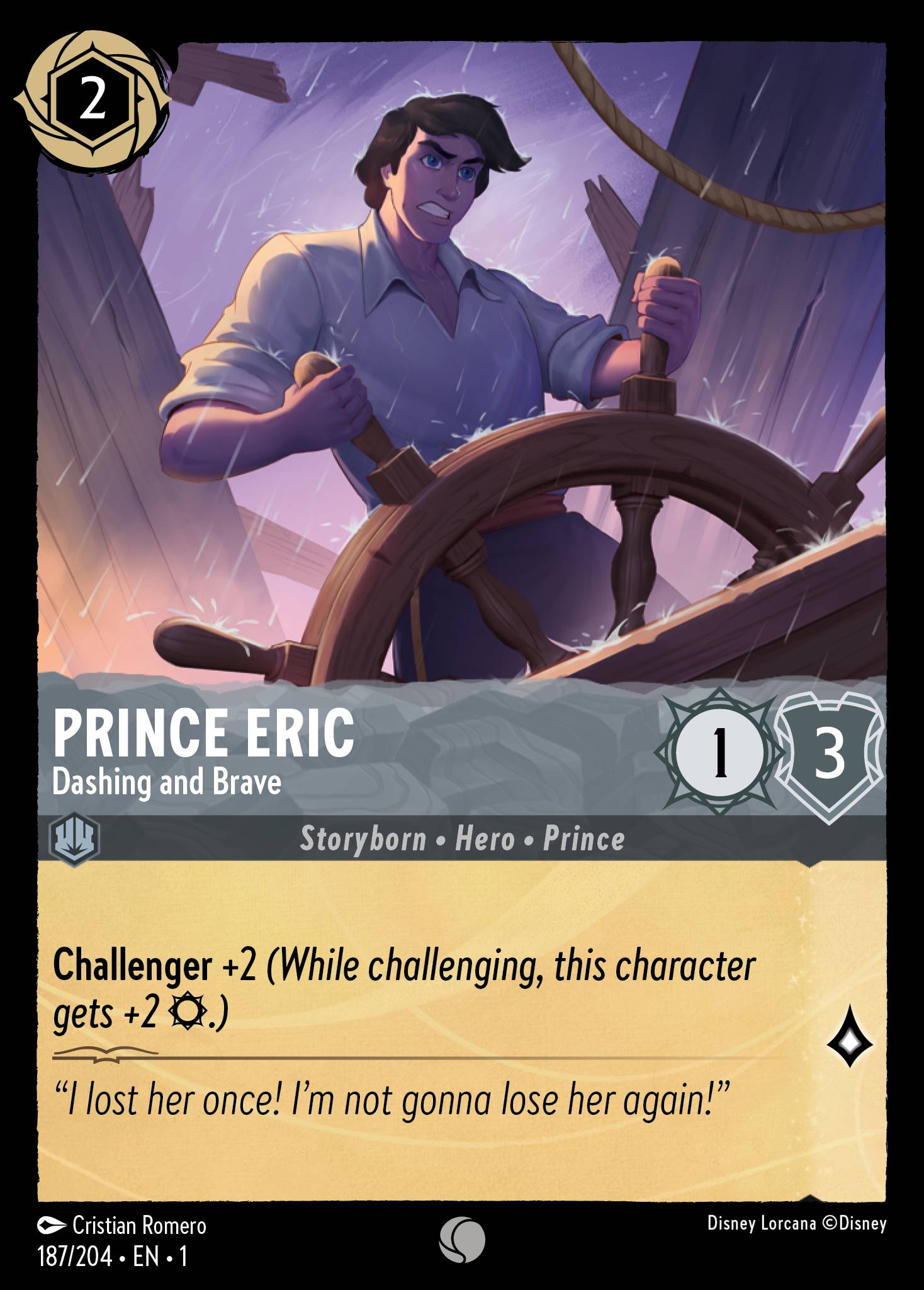 Prince Eric - Dashing and Brave - Common Lorcana Card