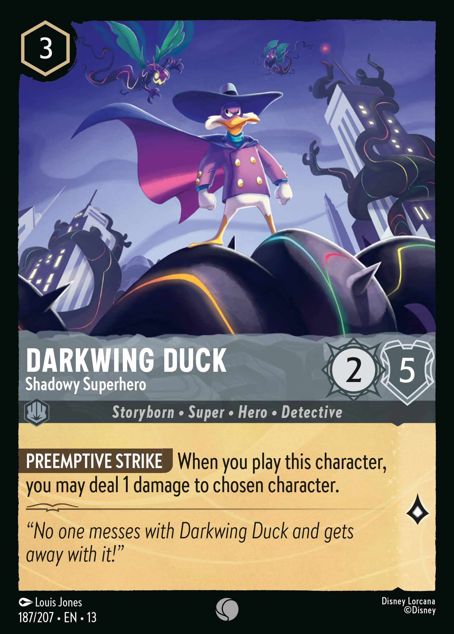 Darkwing Duck - Shadowy Superhero - Common Lorcana Card