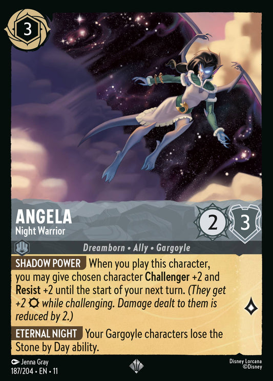 Angela - Night Warrior - Super Rare Lorcana Card