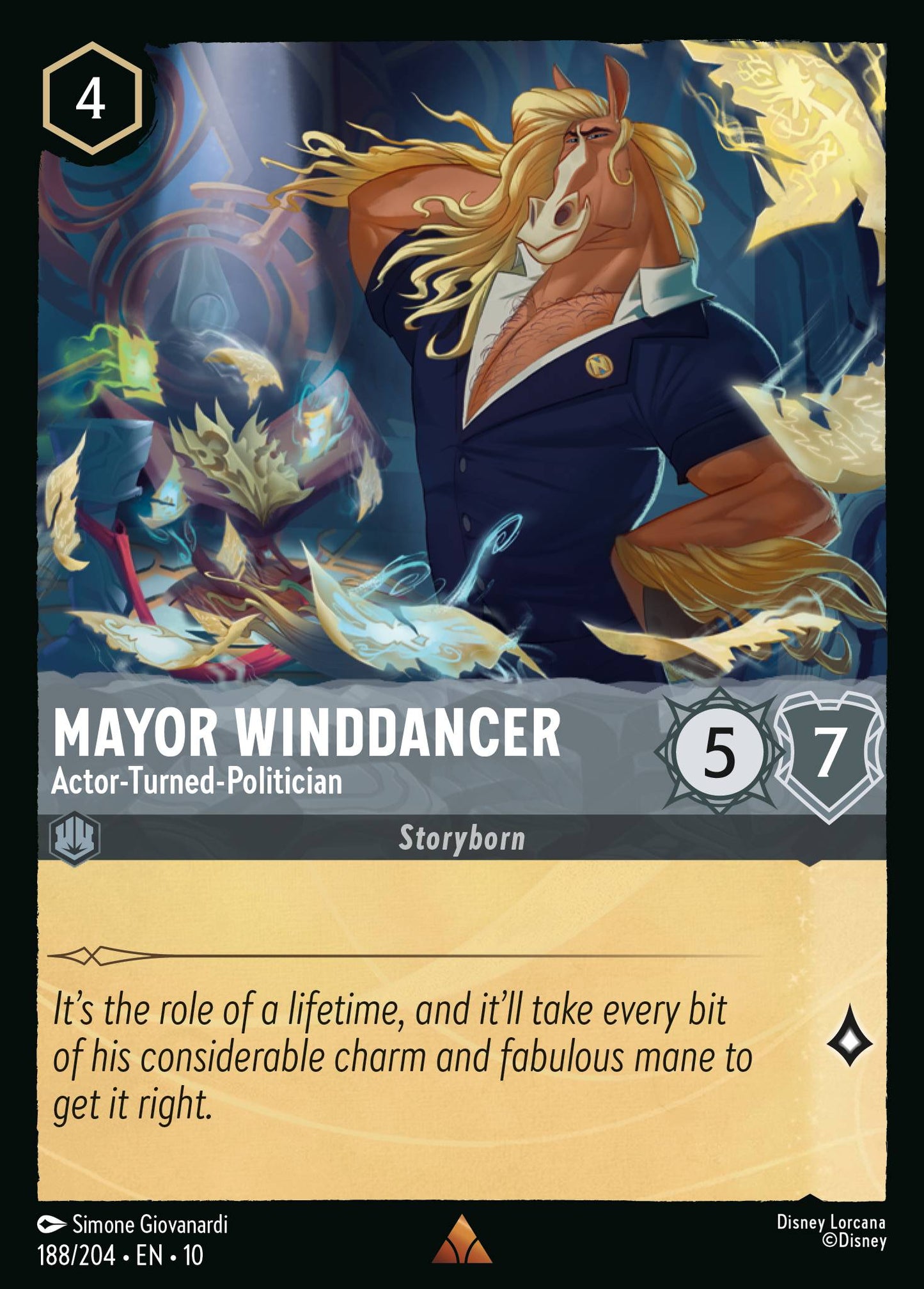 Mayor Winddancer - Actor-Turned-Politician - Rare Lorcana Card