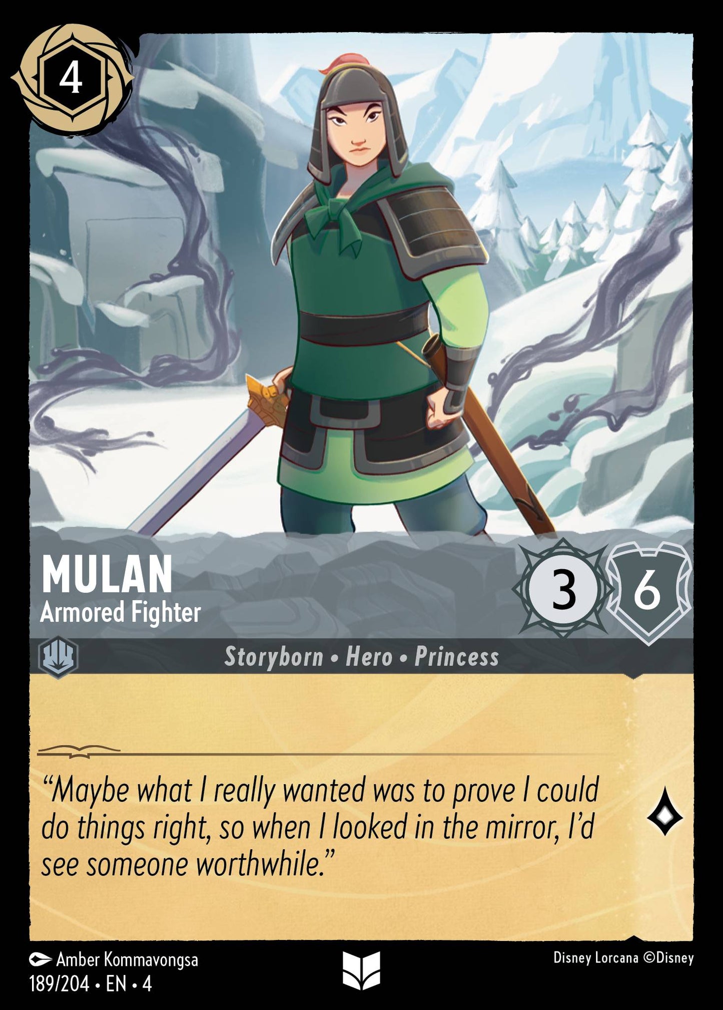 Mulan - Armored Fighter - Uncommon Lorcana Card