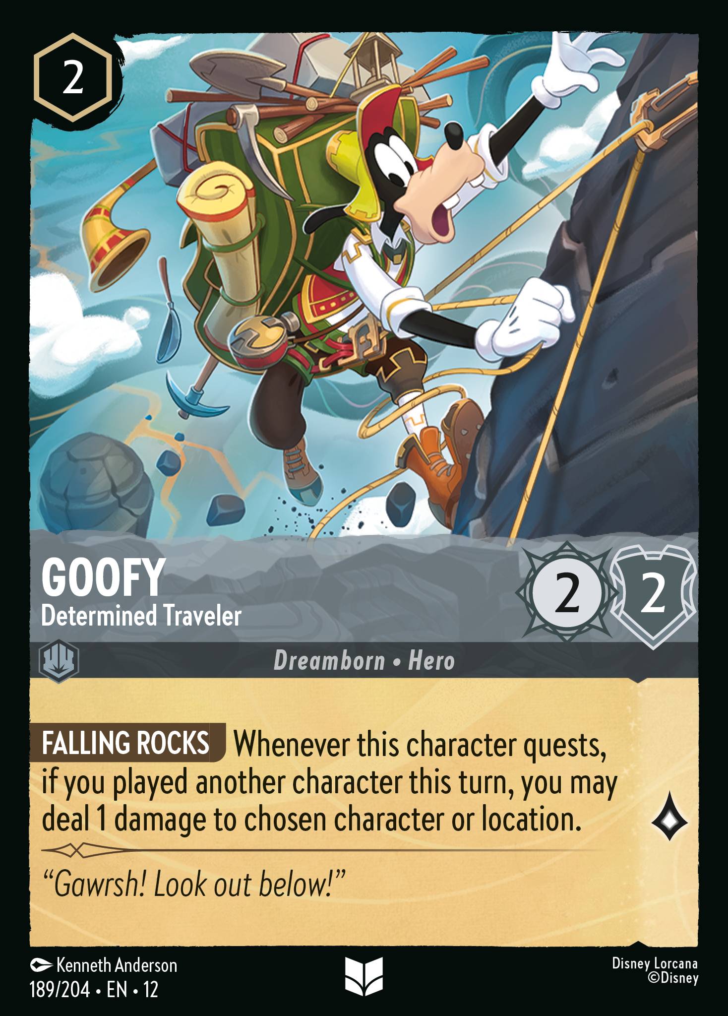 Goofy - Determined Traveler - Uncommon Lorcana Card