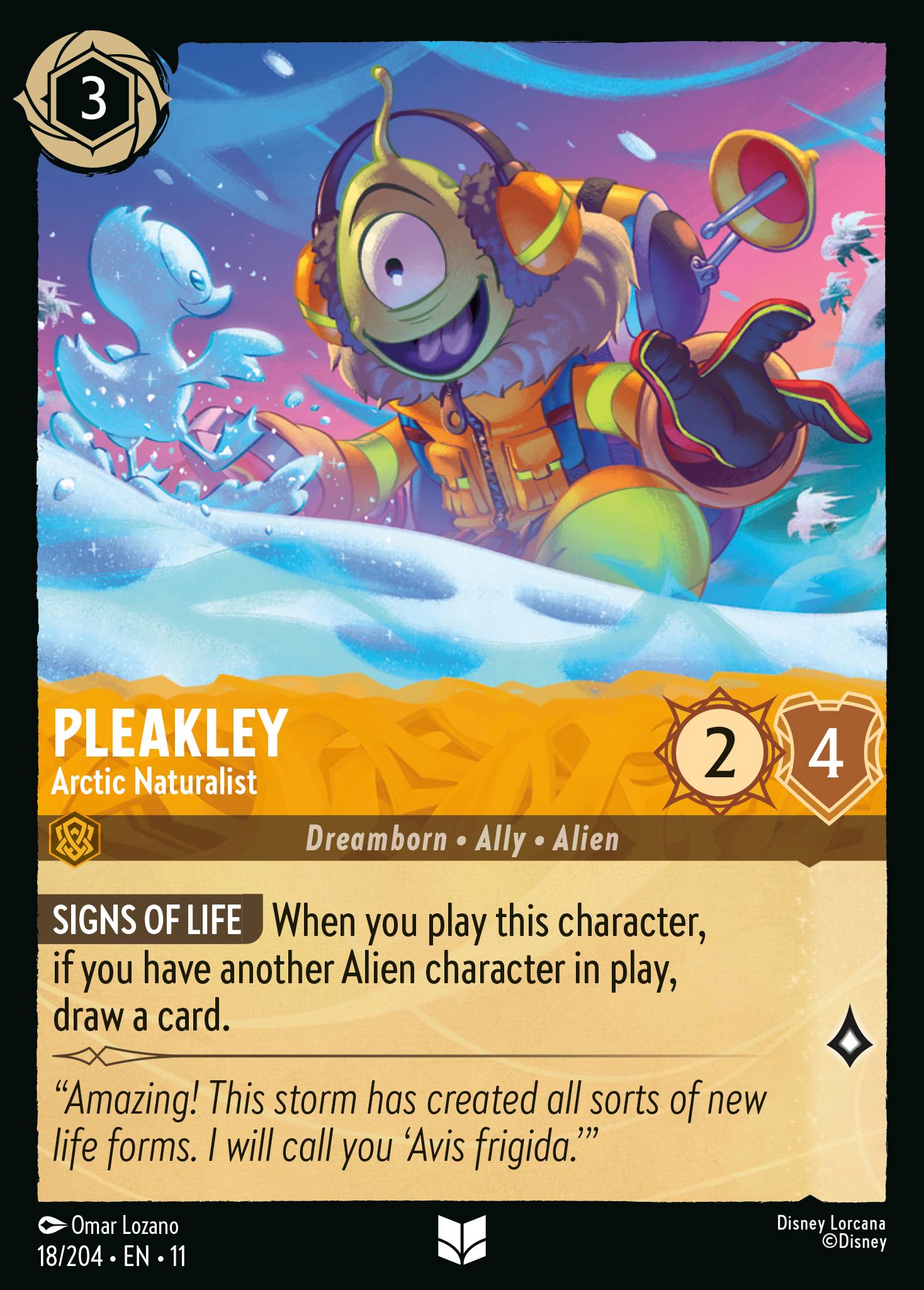 Pleakley - Arctic Naturalist - Uncommon Lorcana Card