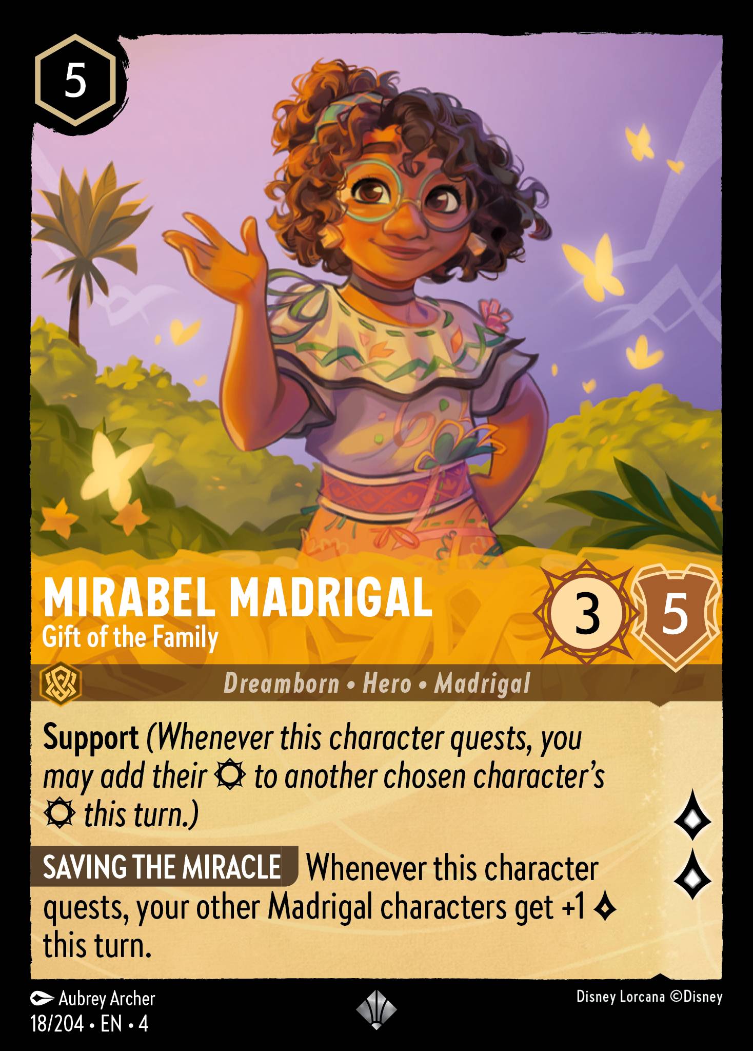 Mirabel Madrigal - Gift of the Family - Super Rare Lorcana Card